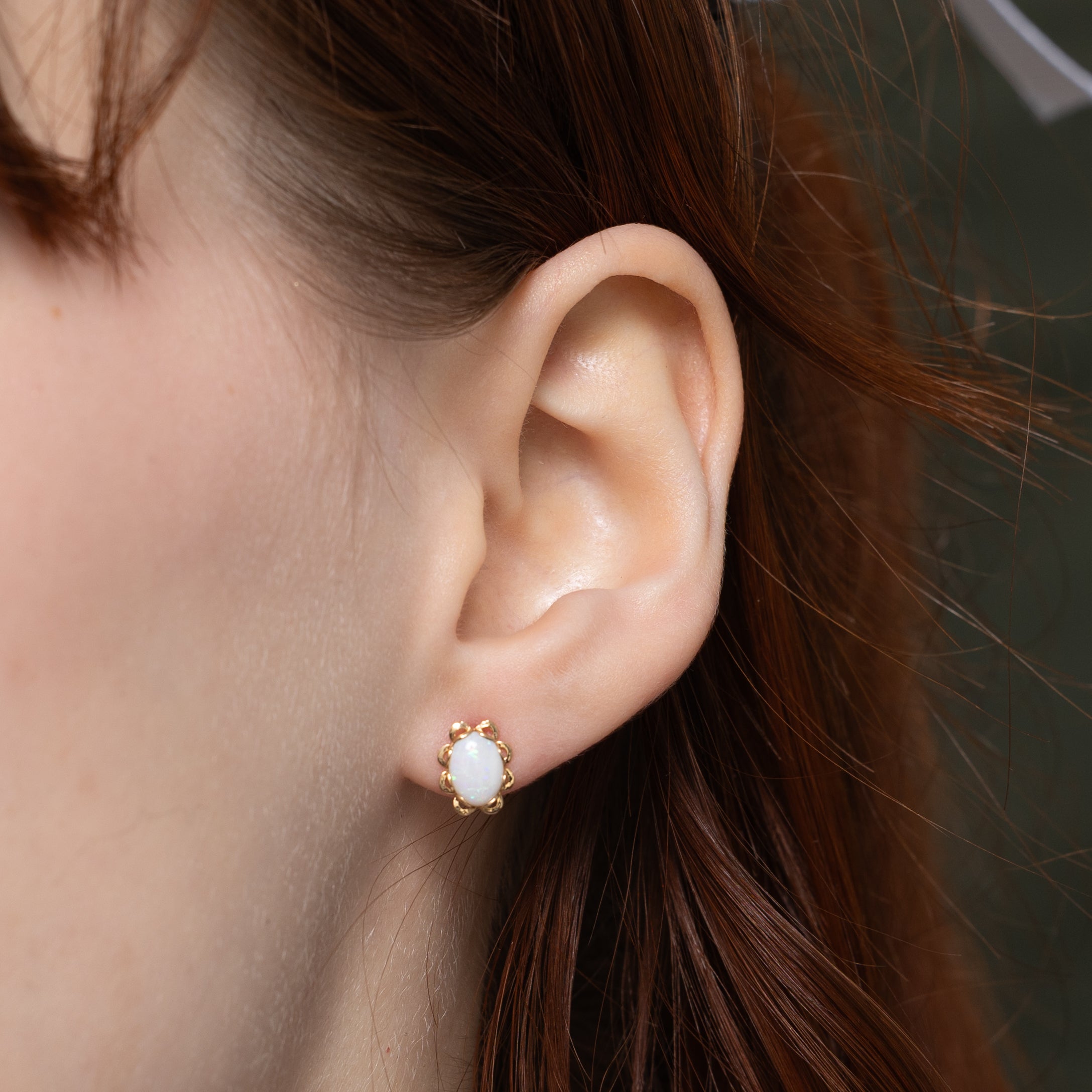 Cabochon Opal Stud Earrings | 1.12ctw