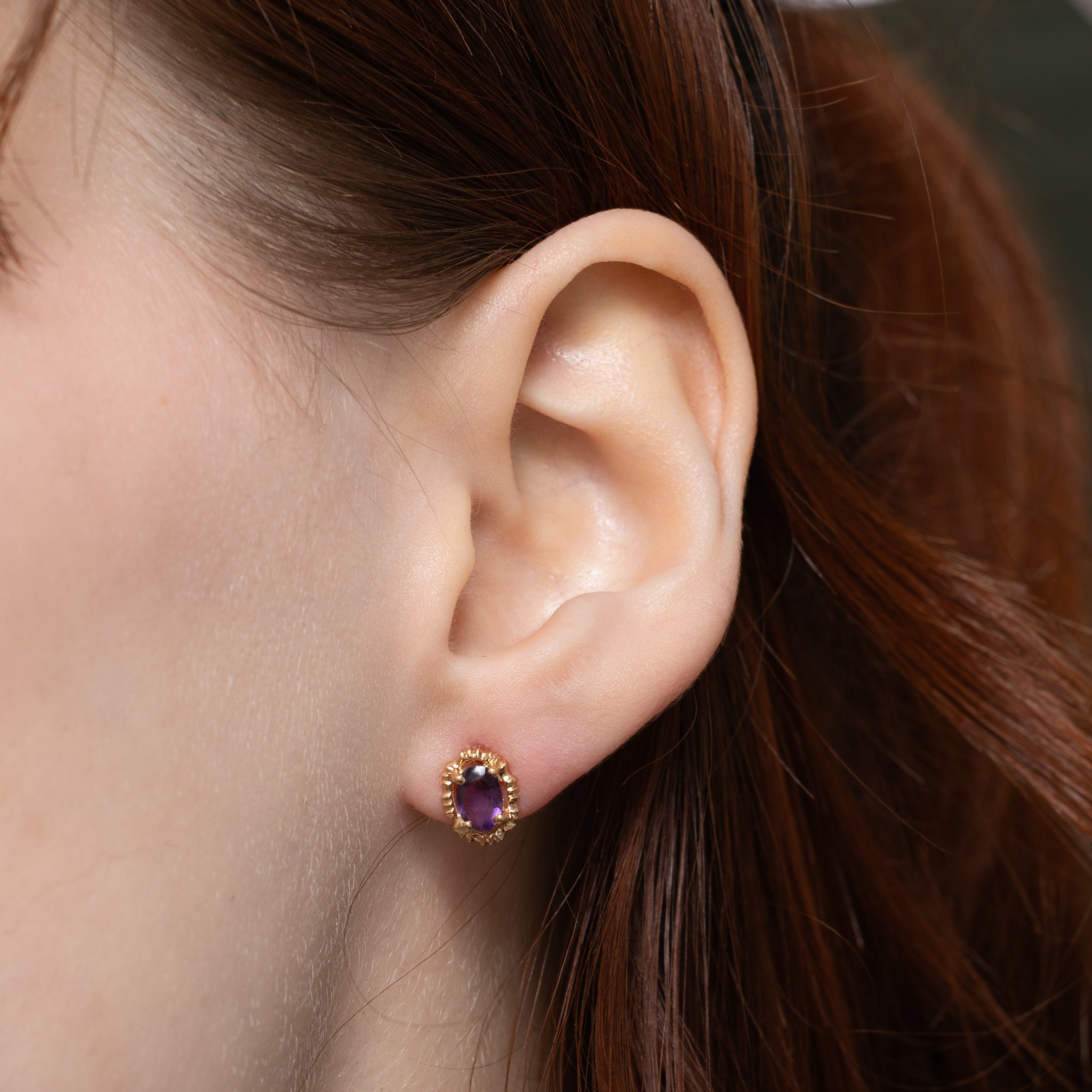 Oval Cut Pasté Glass Stud Earrings | 0.74ctw