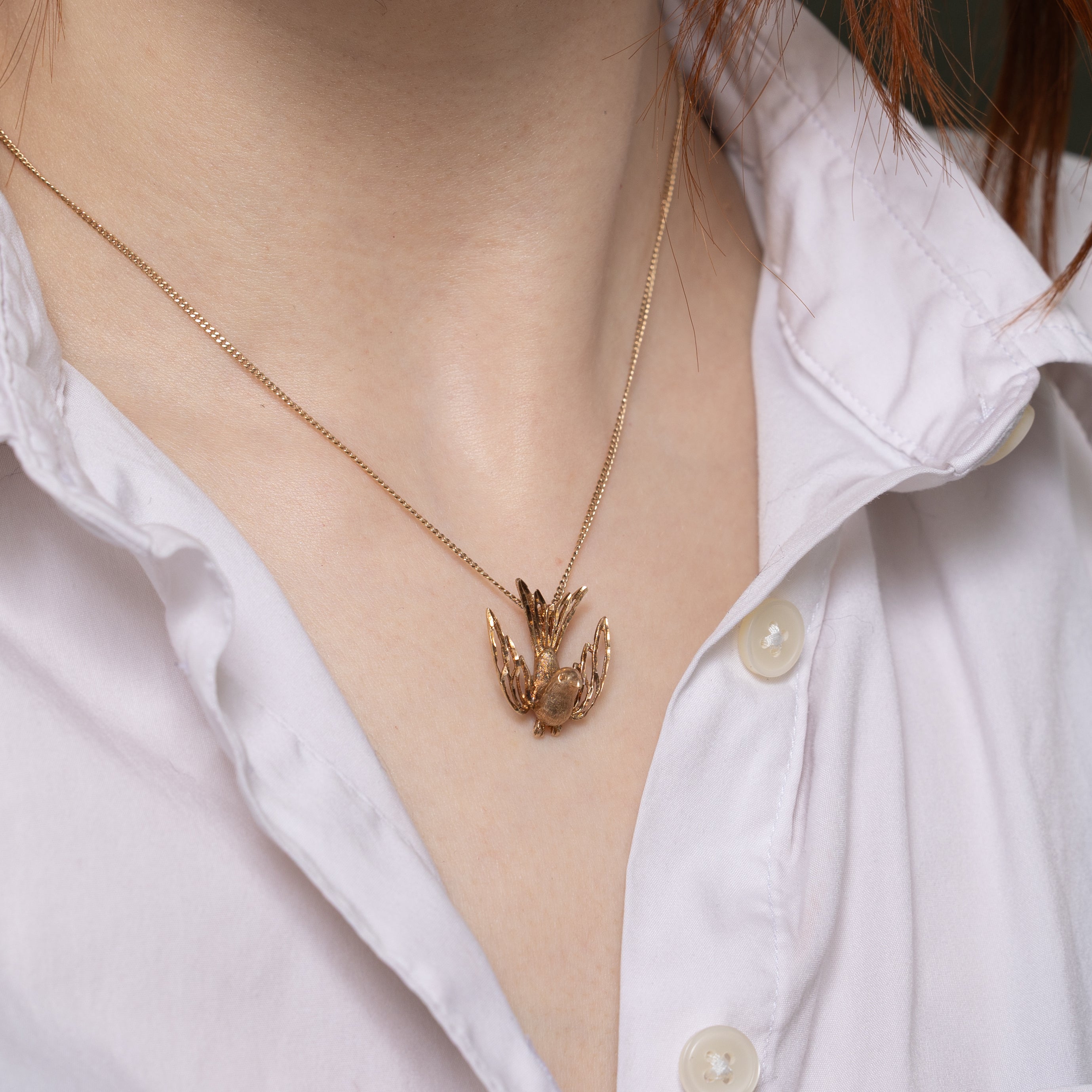 10k Yellow Gold Bird Pendant