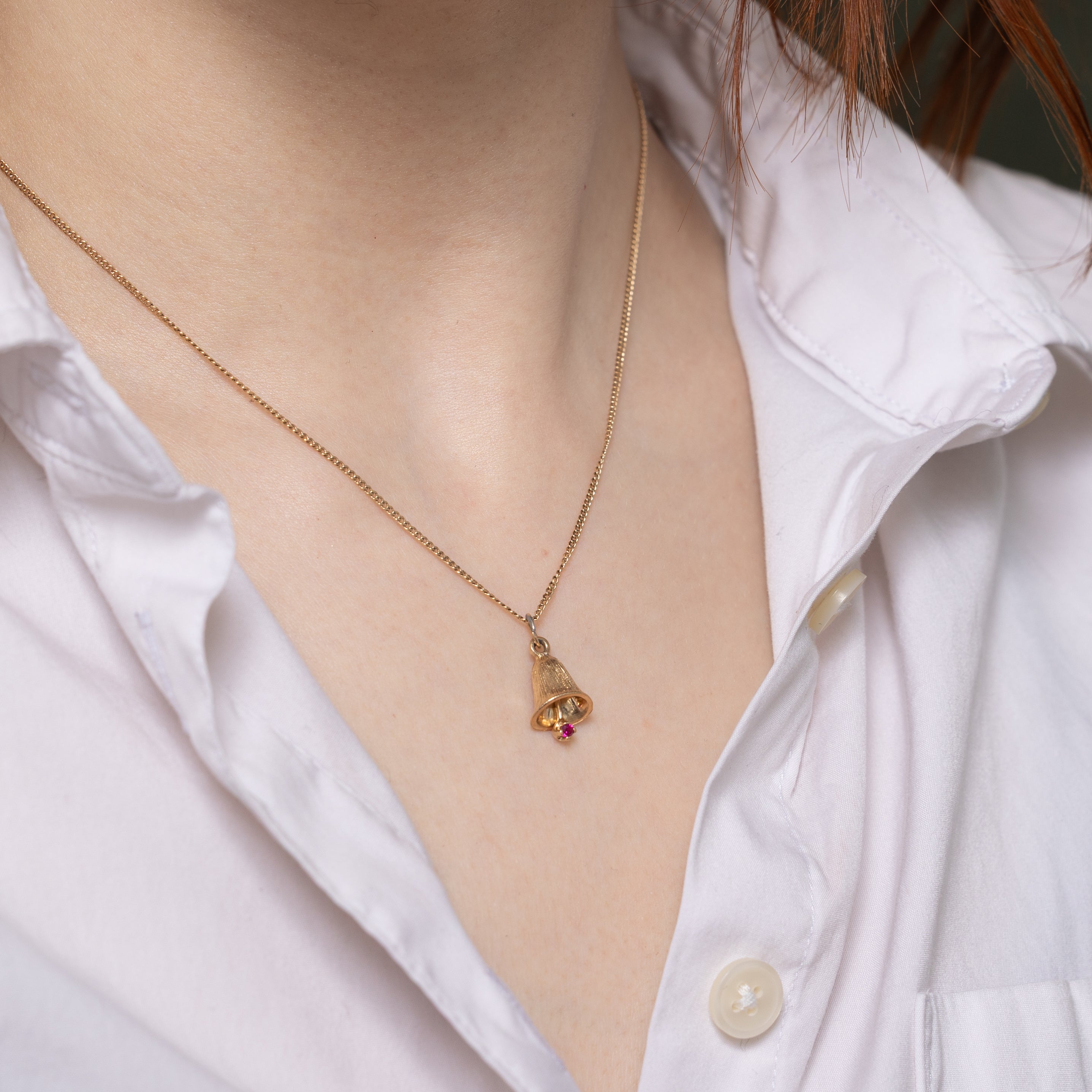 Synthetic Ruby Bell Charm | 0.04ct