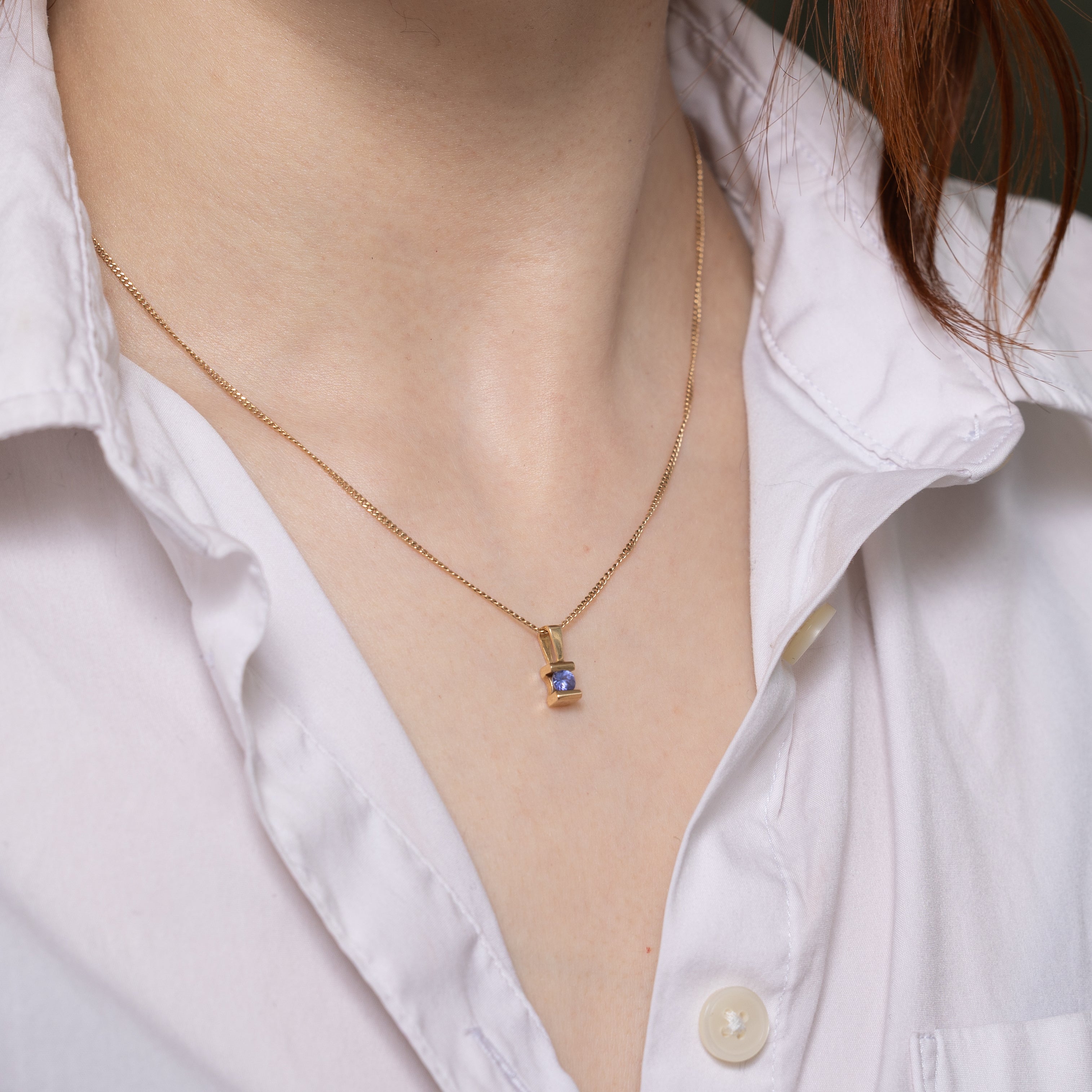 Tension Set Tanzanite Pendant | 0.20ct