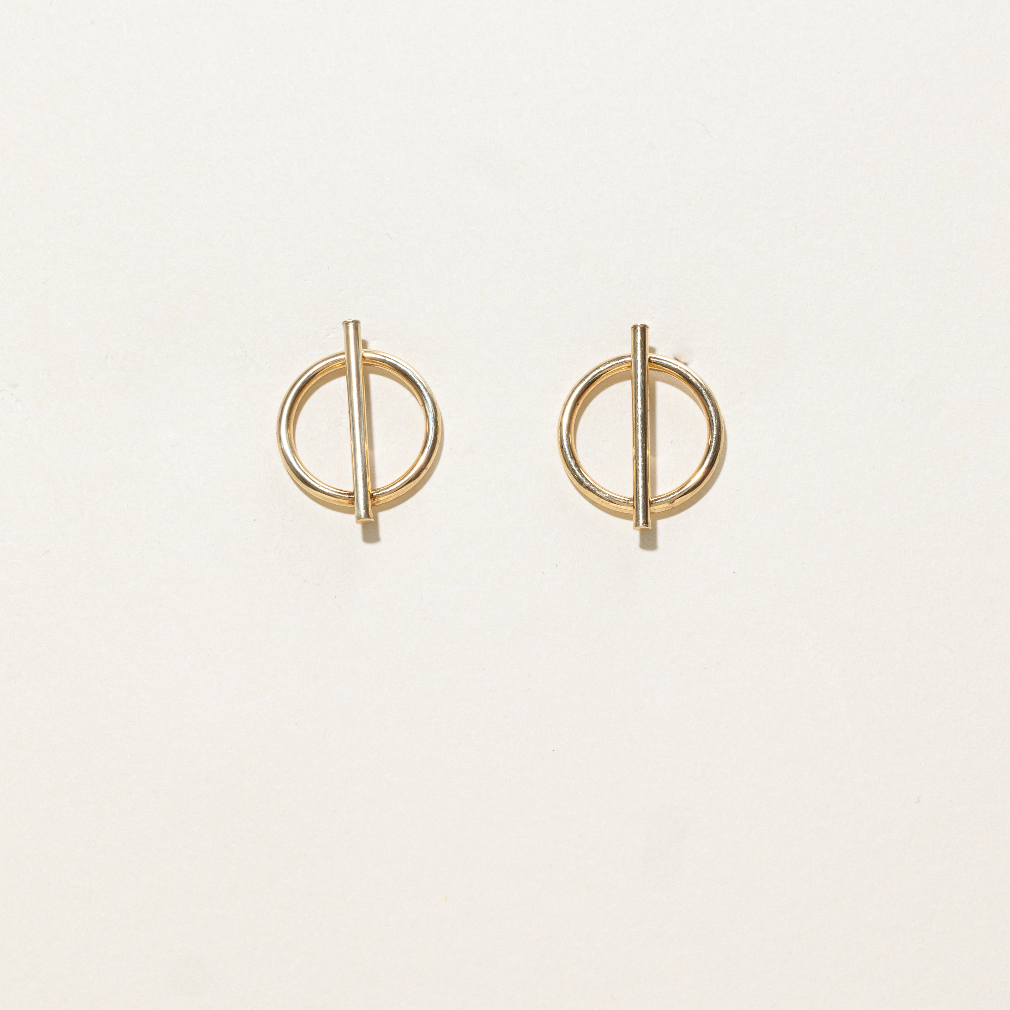 Circle Bar Stud Earrings