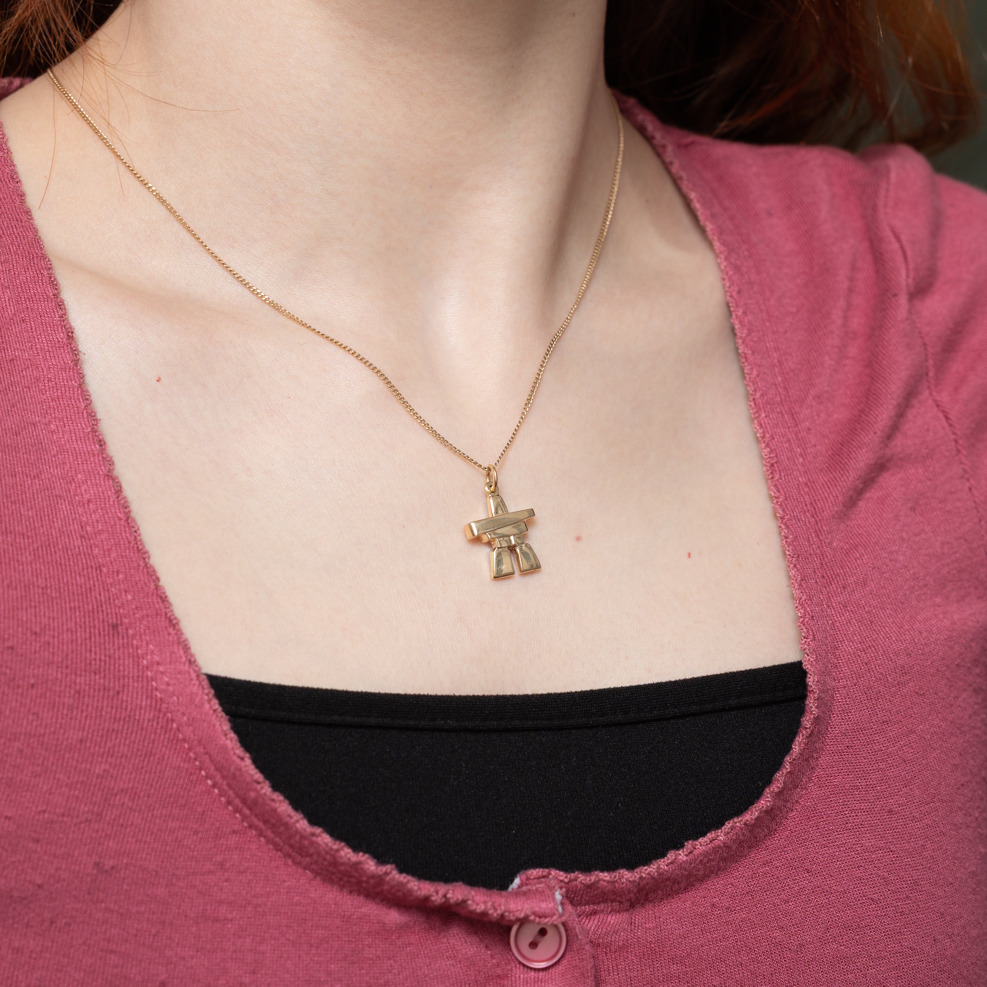10k Yellow Gold Indigenous Inukshuk Charm