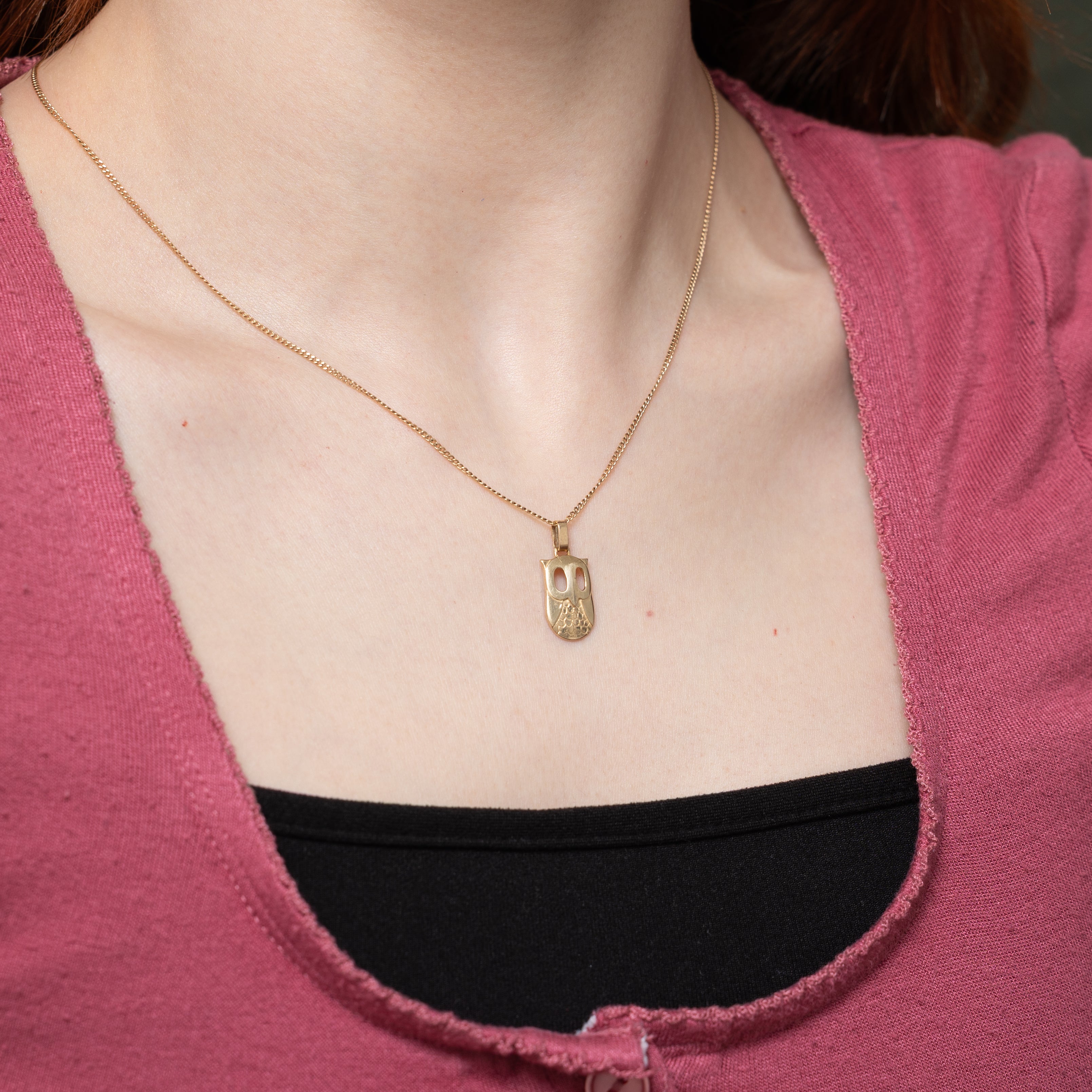Pendentif hibou en or jaune 10 carats