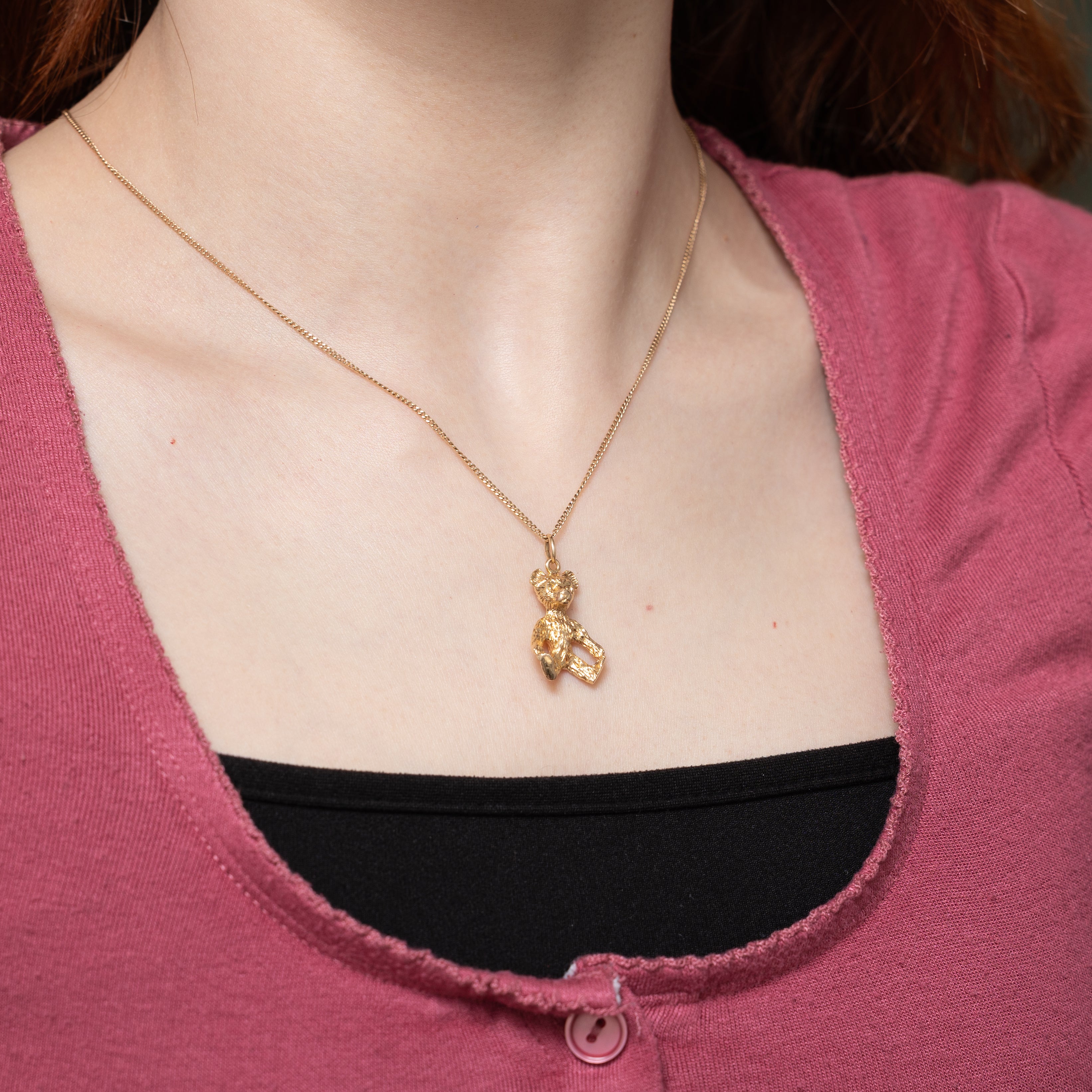 14k Yellow Gold Teddy Bear Charm