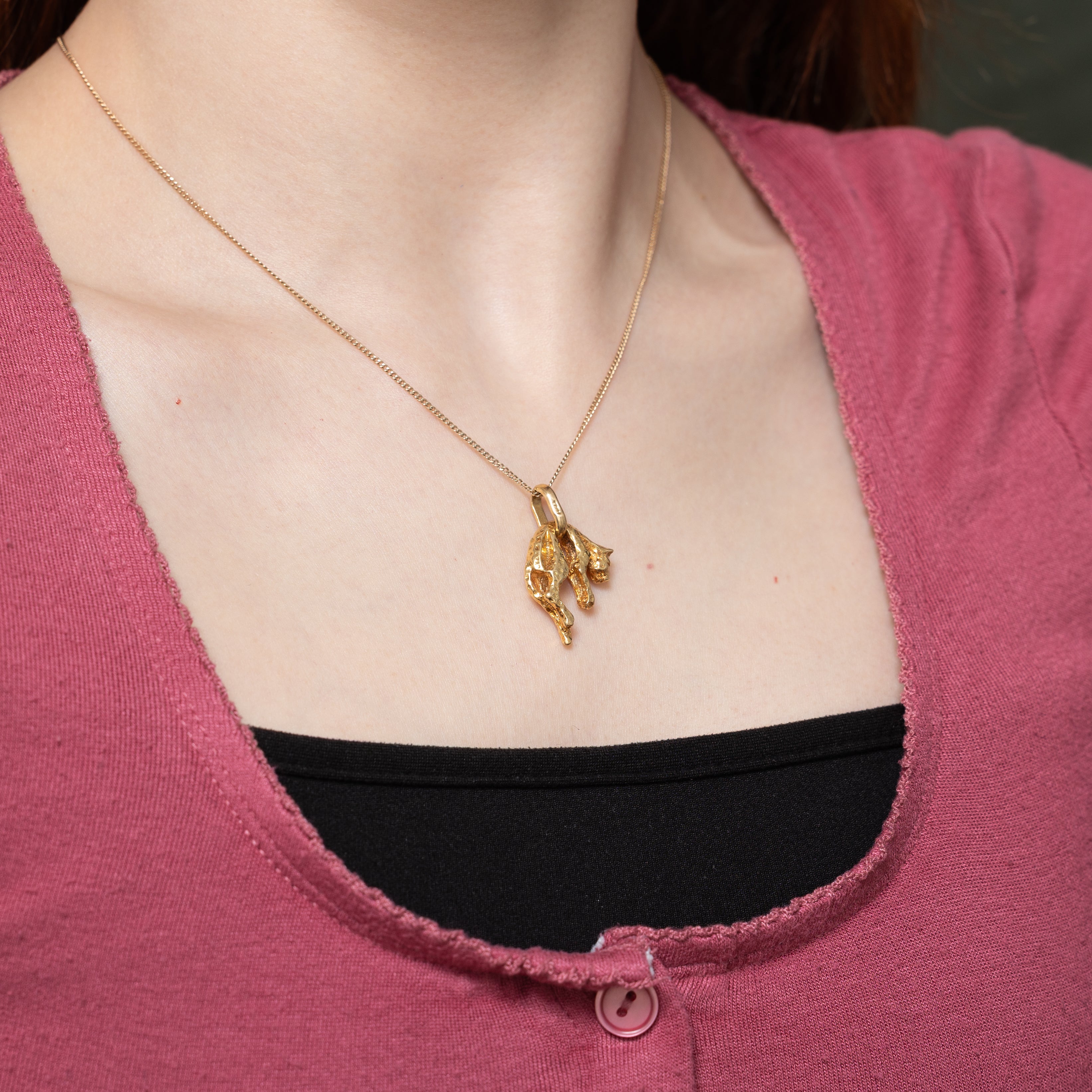 18k Yellow Gold Leopard Pendant