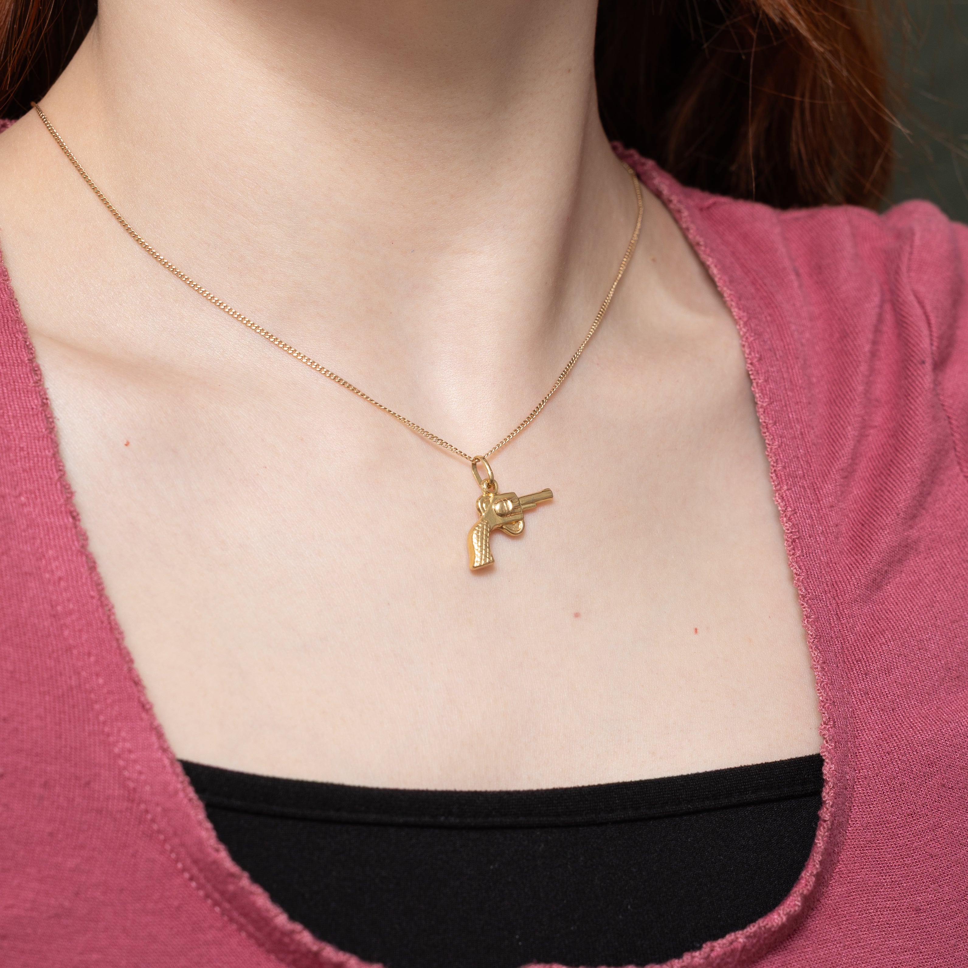 18k Yellow Gold Revolver Charm