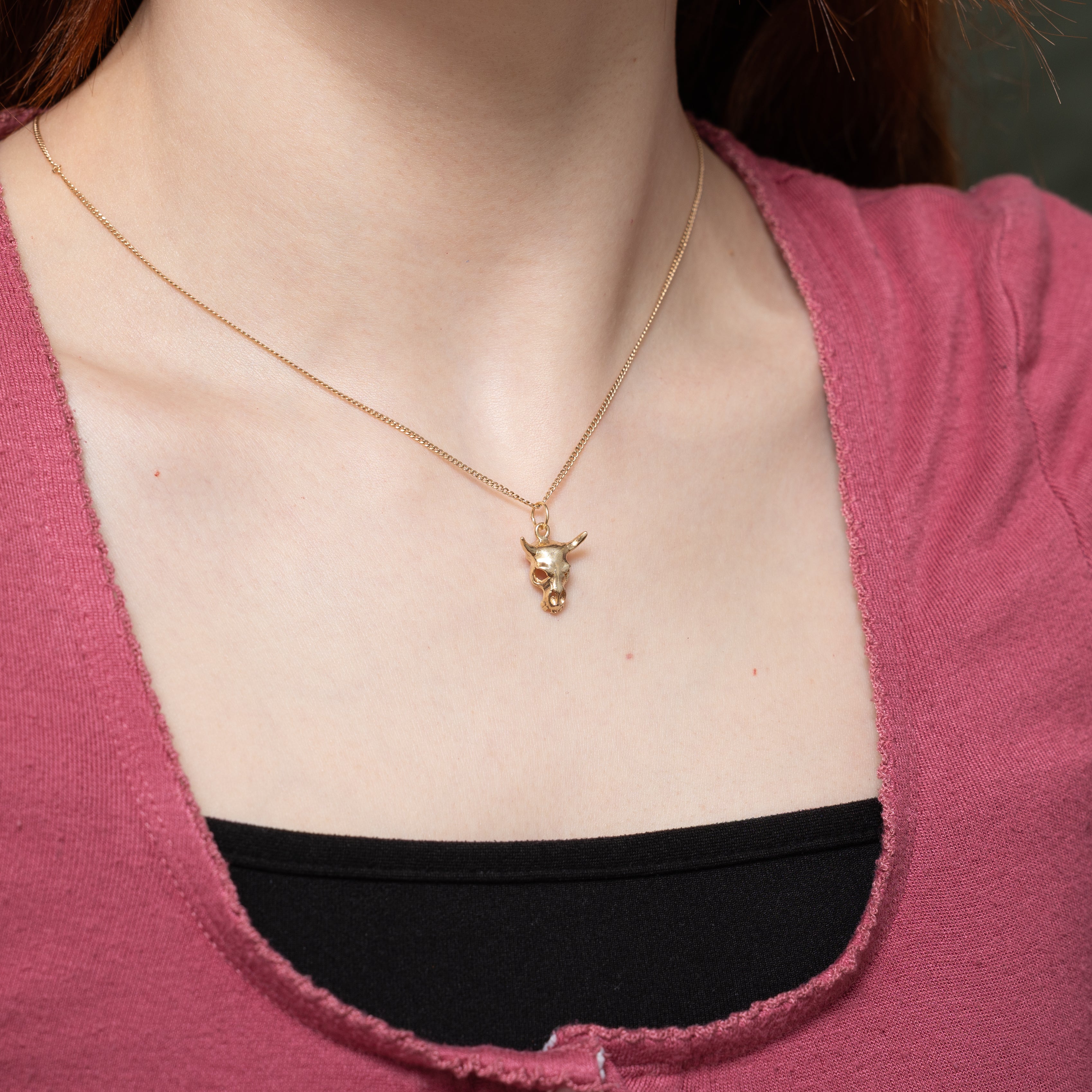 10k Yellow Gold Animal Skull Charm