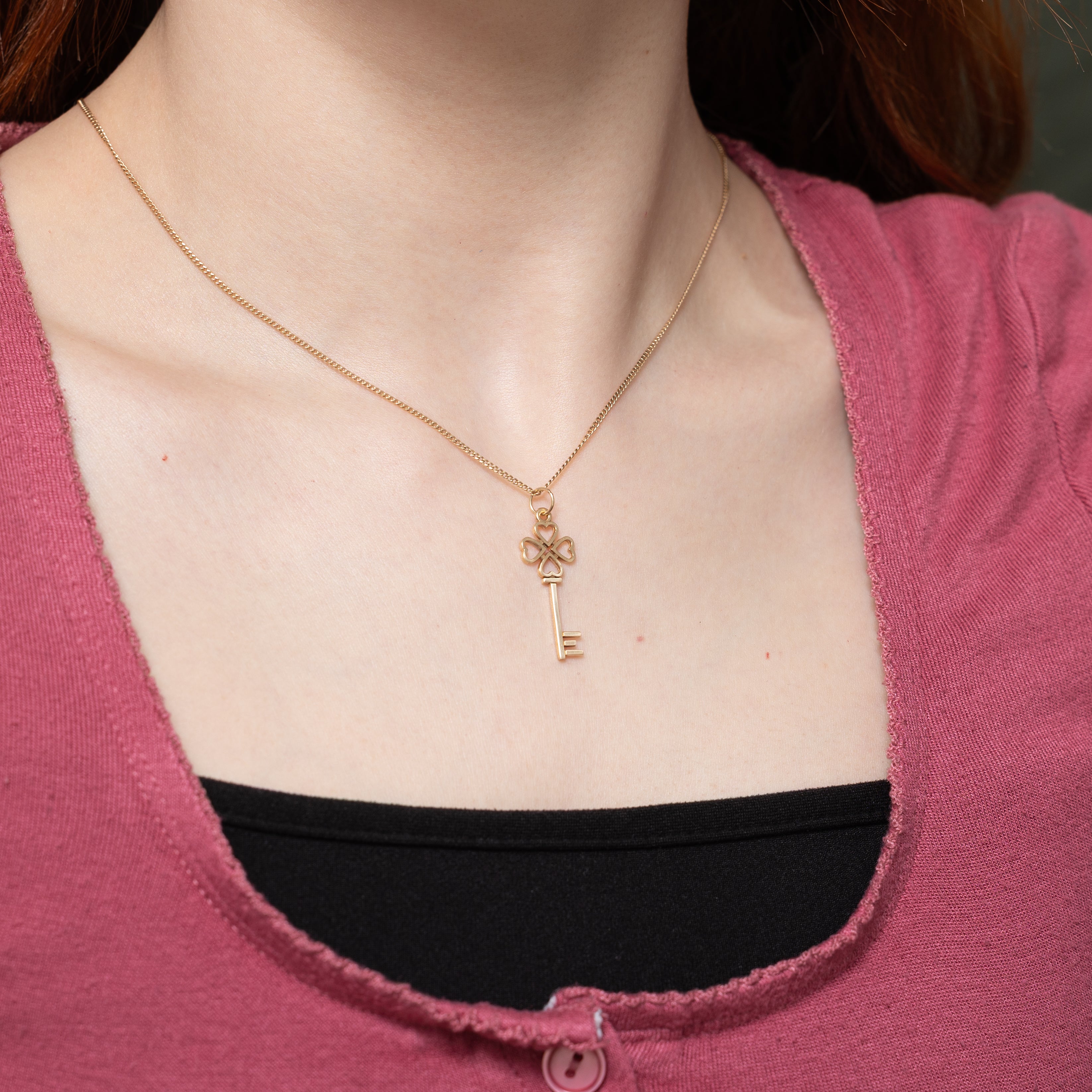 10k Yellow Gold Heart Key Charm