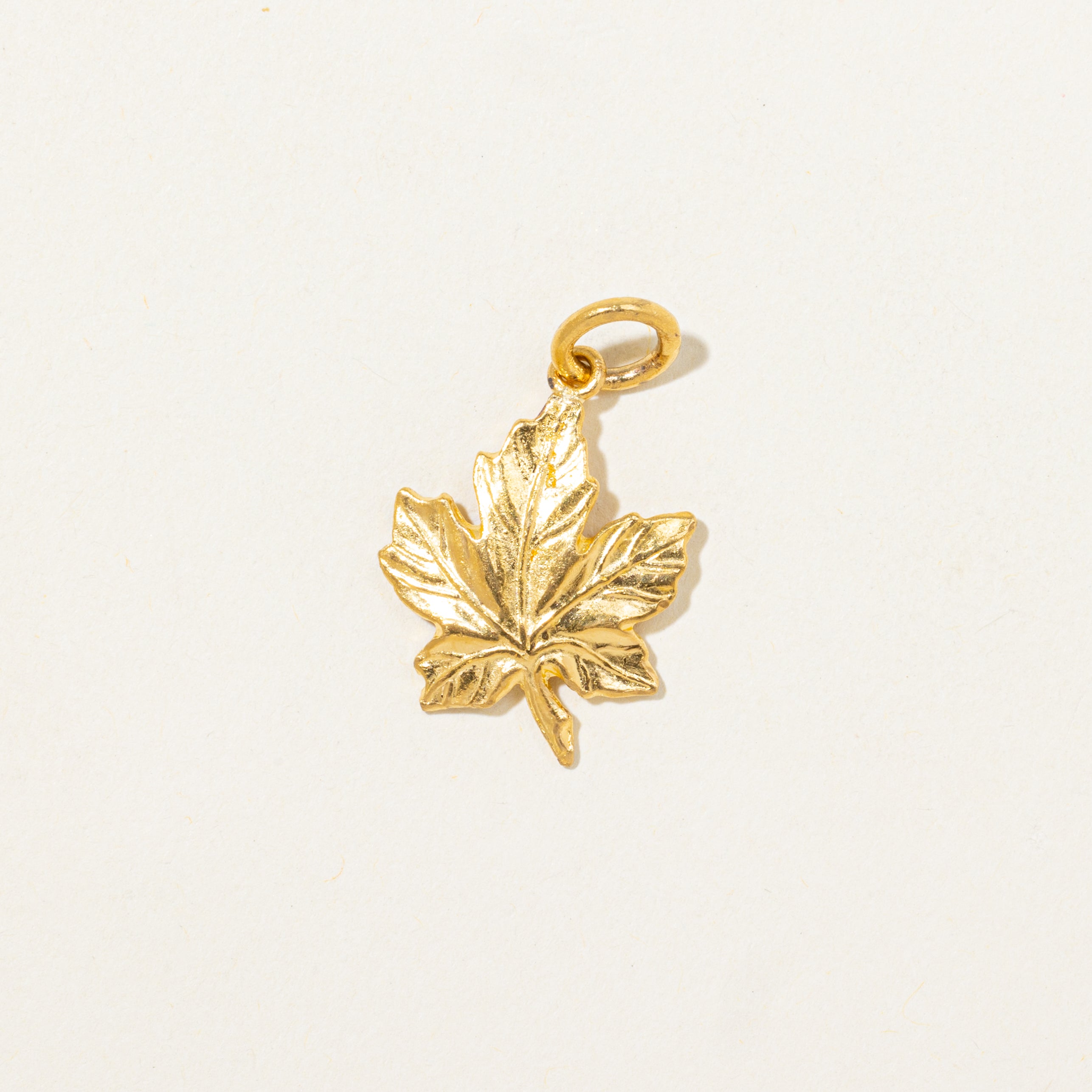 24k Yellow Gold Maple Leaf Charm