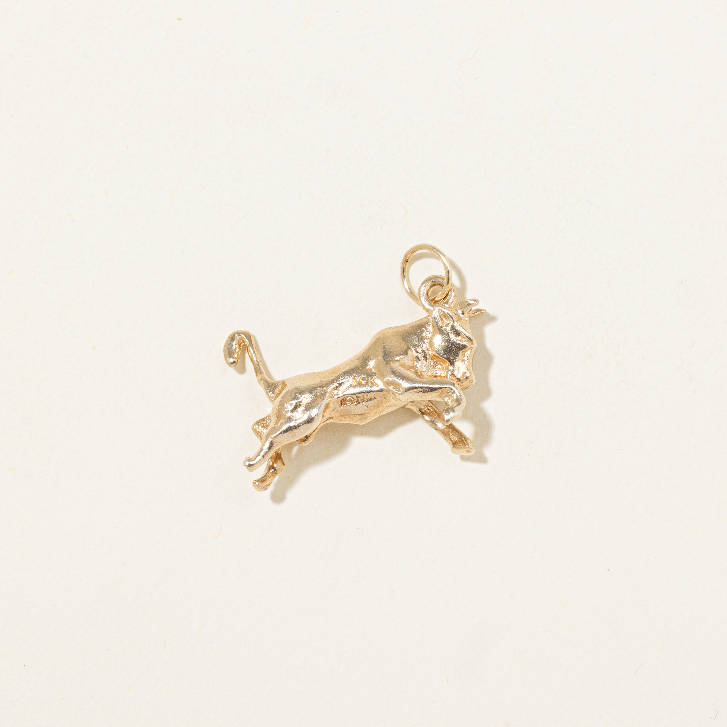 10k Yellow Gold Bull Charm