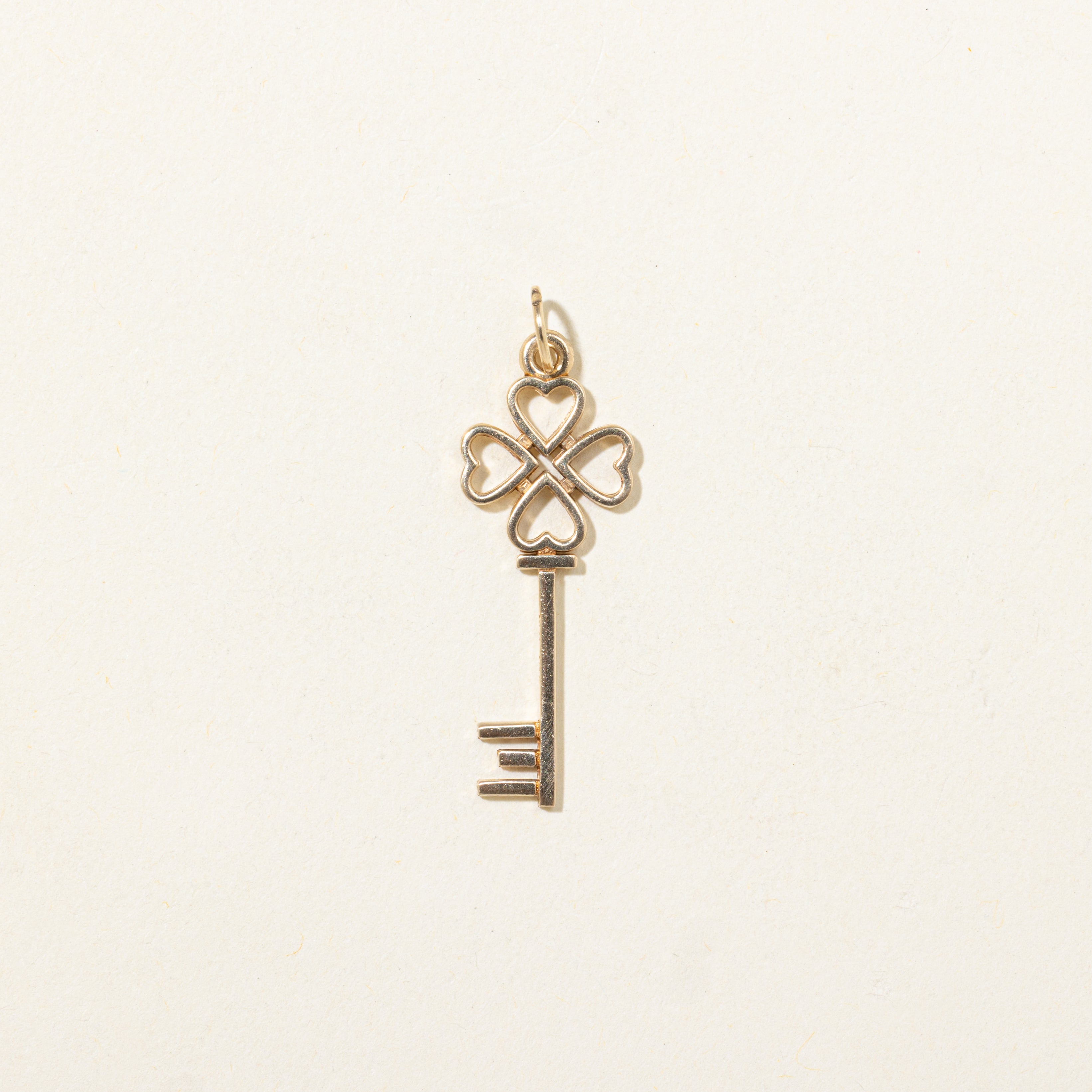 10k Yellow Gold Heart Key Charm
