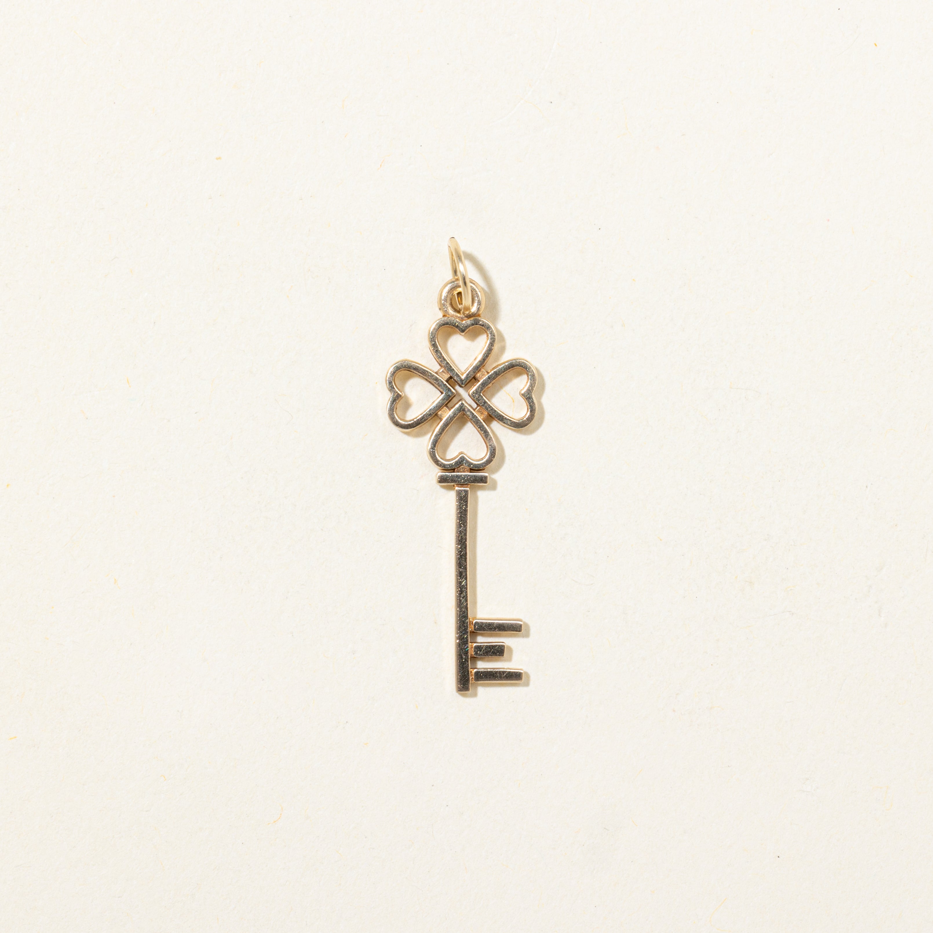 10k Yellow Gold Heart Key Charm