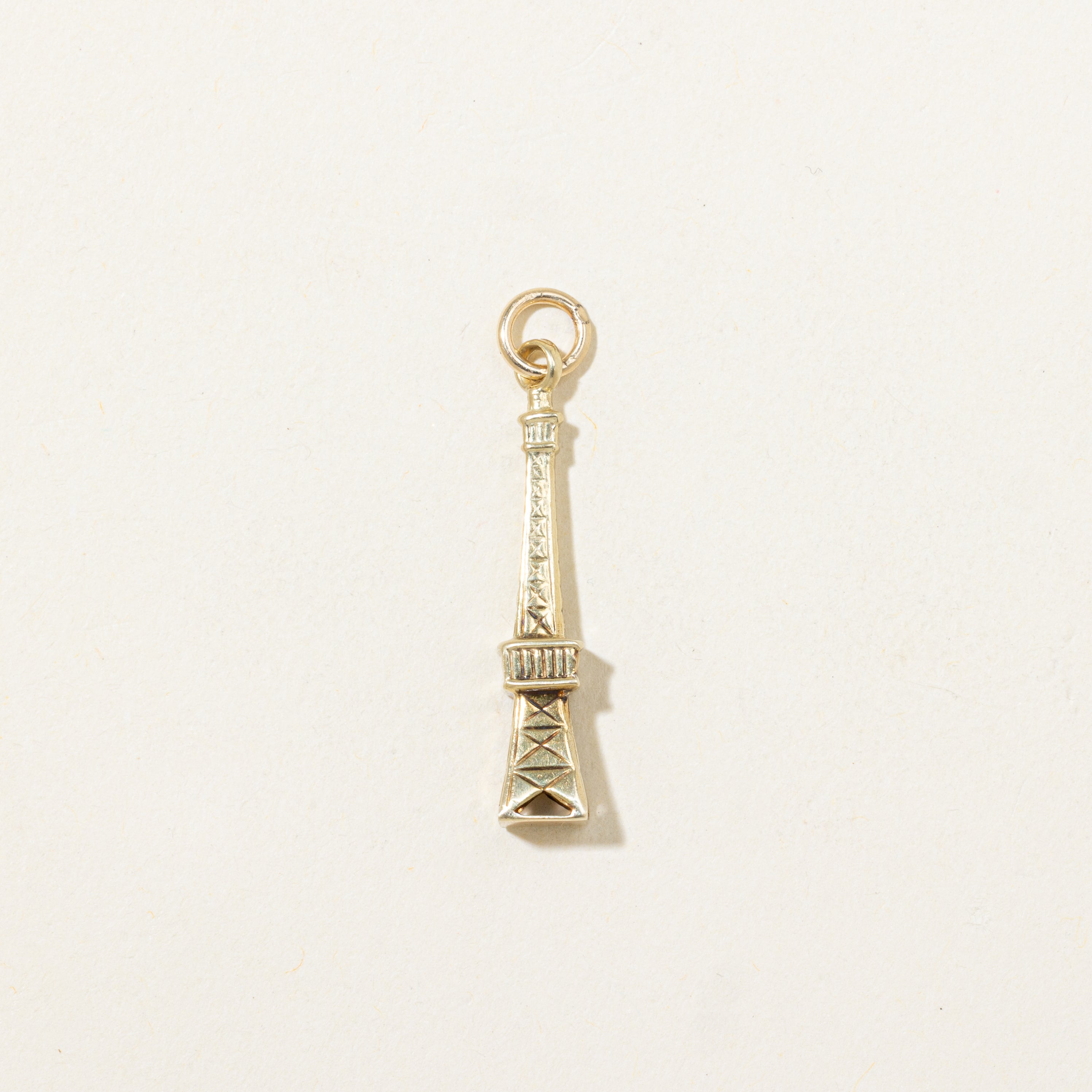 14k Yellow Gold Tower Charm