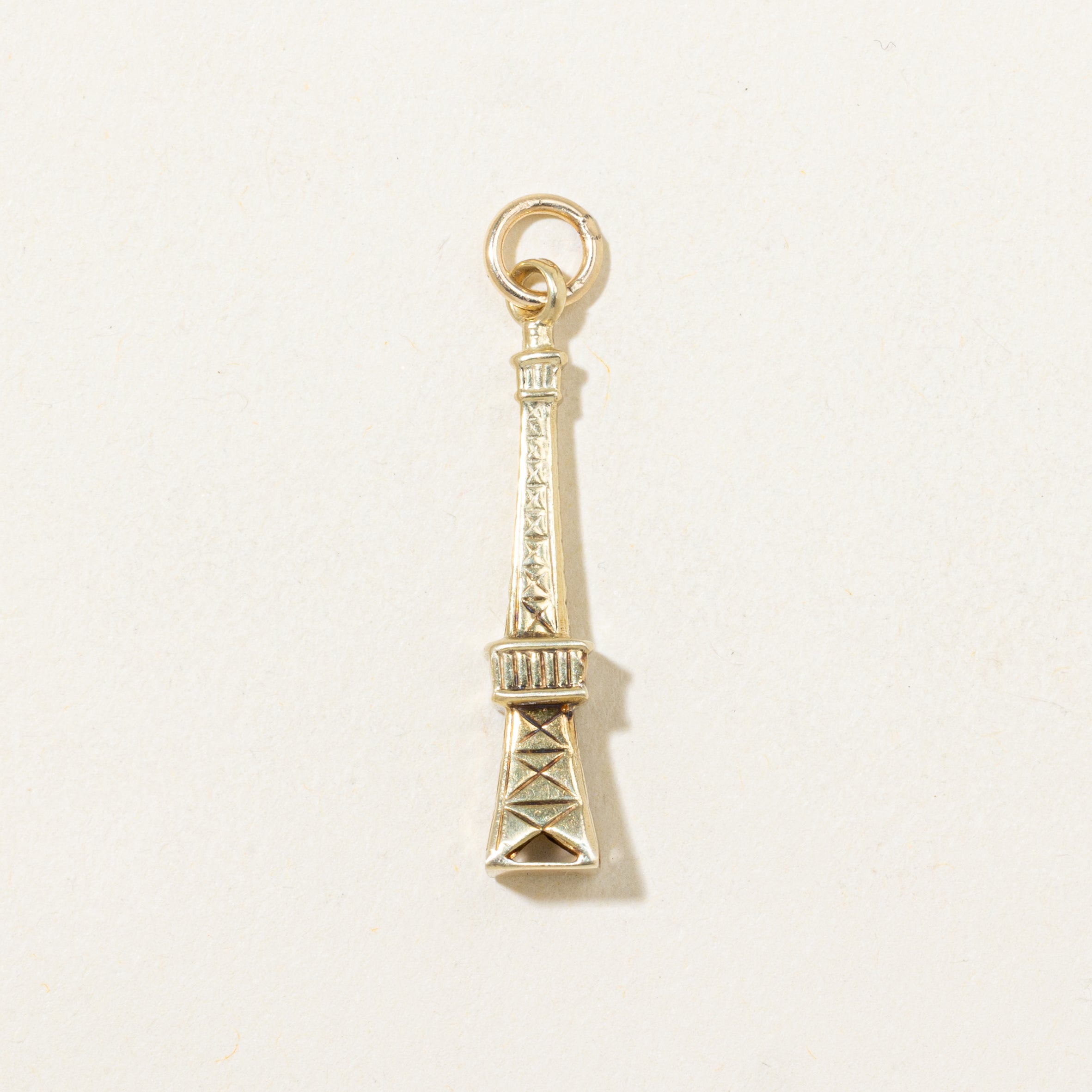 14k Yellow Gold Tower Charm
