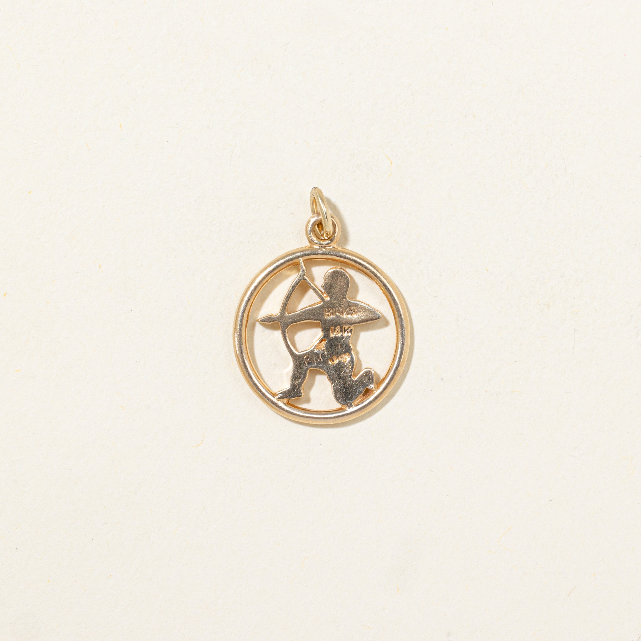 14k Yellow Gold Archer Charm