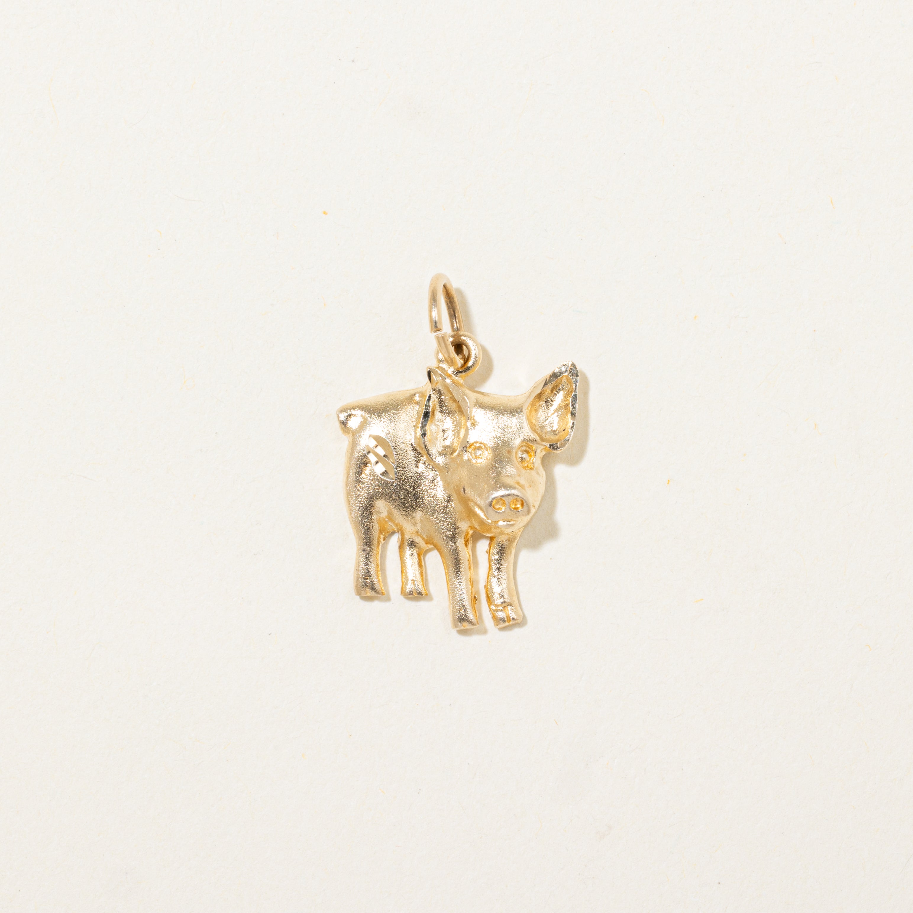 10k Yellow Gold Pig Charm
