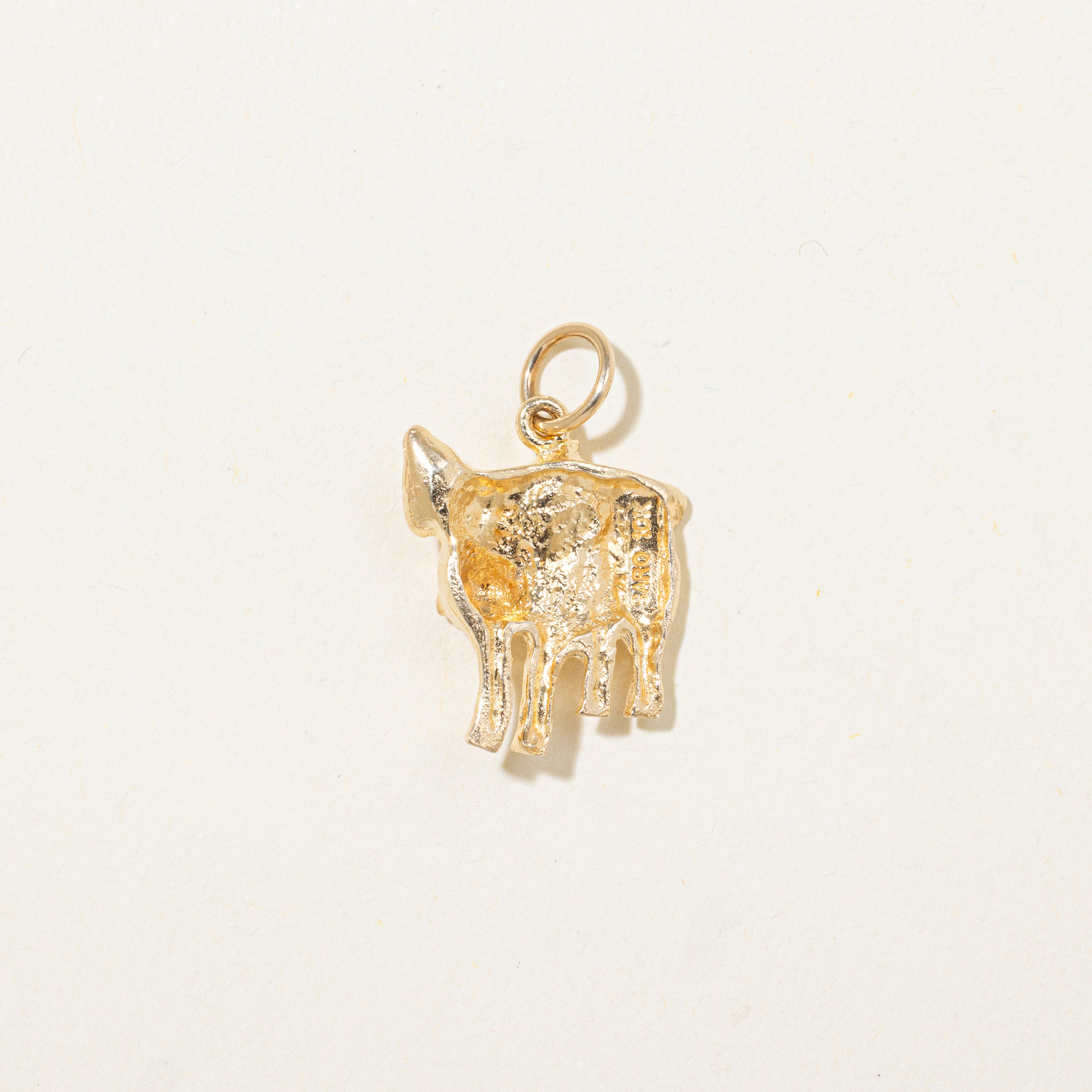10k Yellow Gold Pig Charm