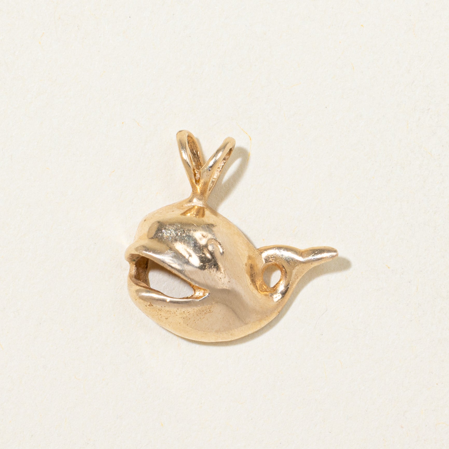 14k Yellow Gold Whale Pendant