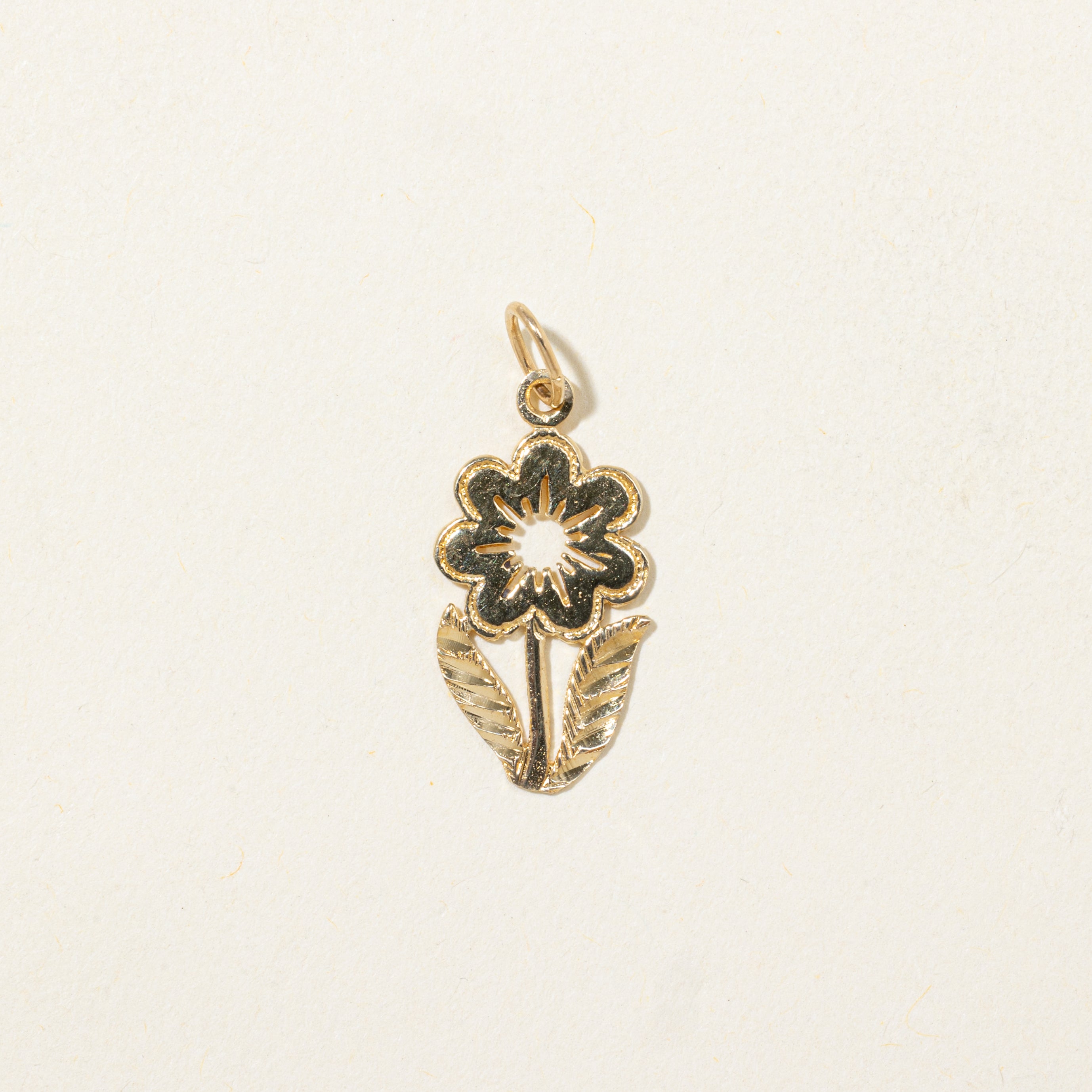 14k Yellow Gold Flower Charm