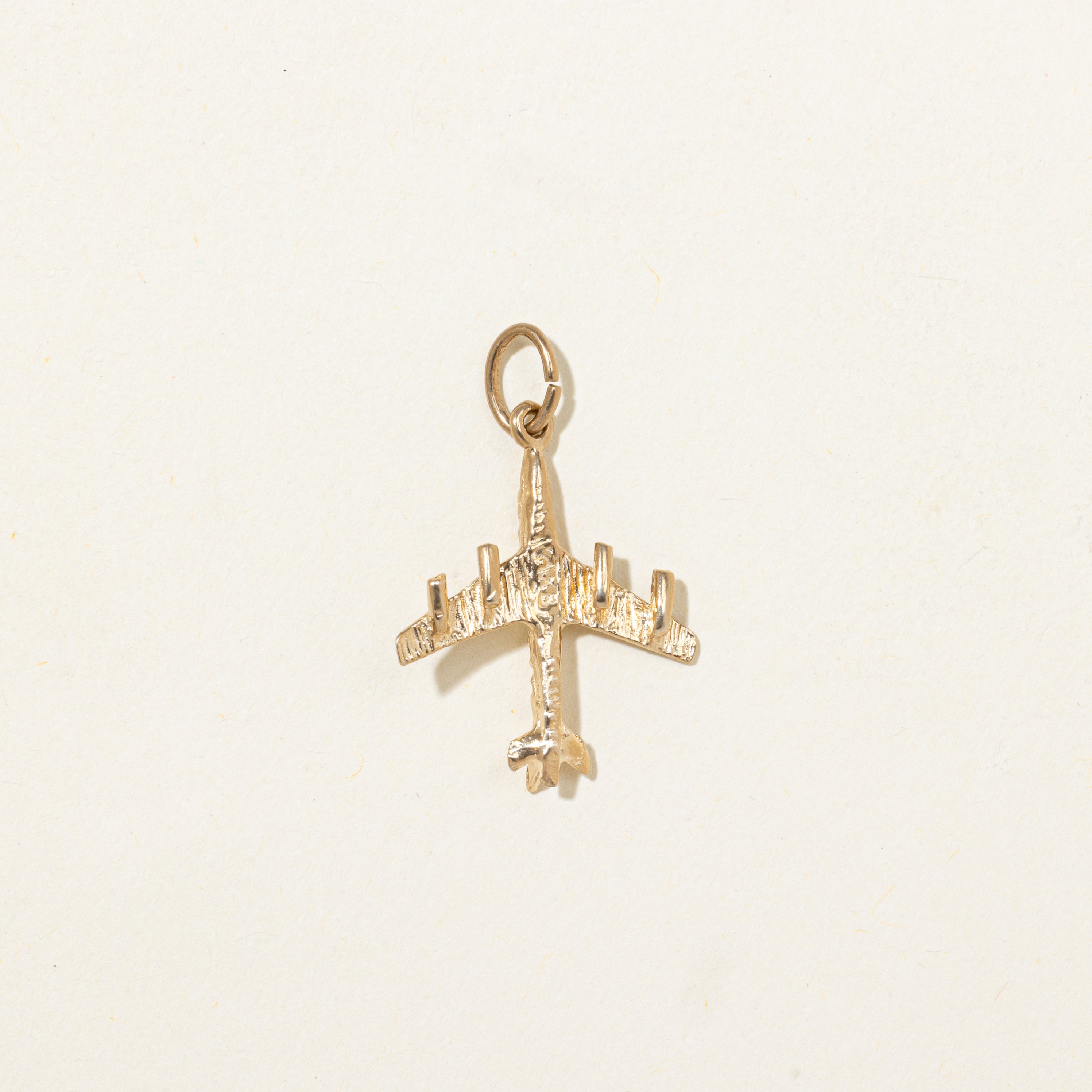 14k Yellow Gold Plane Charm
