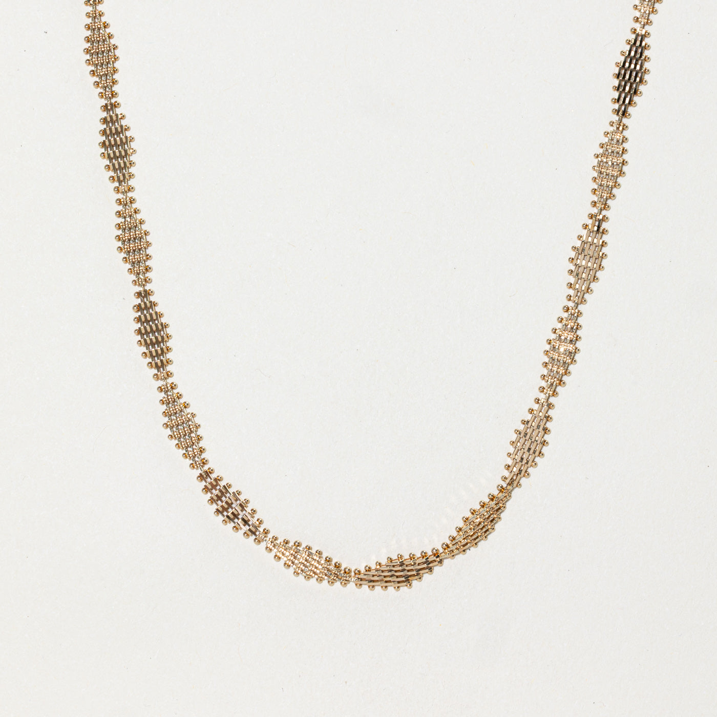 14k Yellow Gold Fancy Flat Chain | 18"