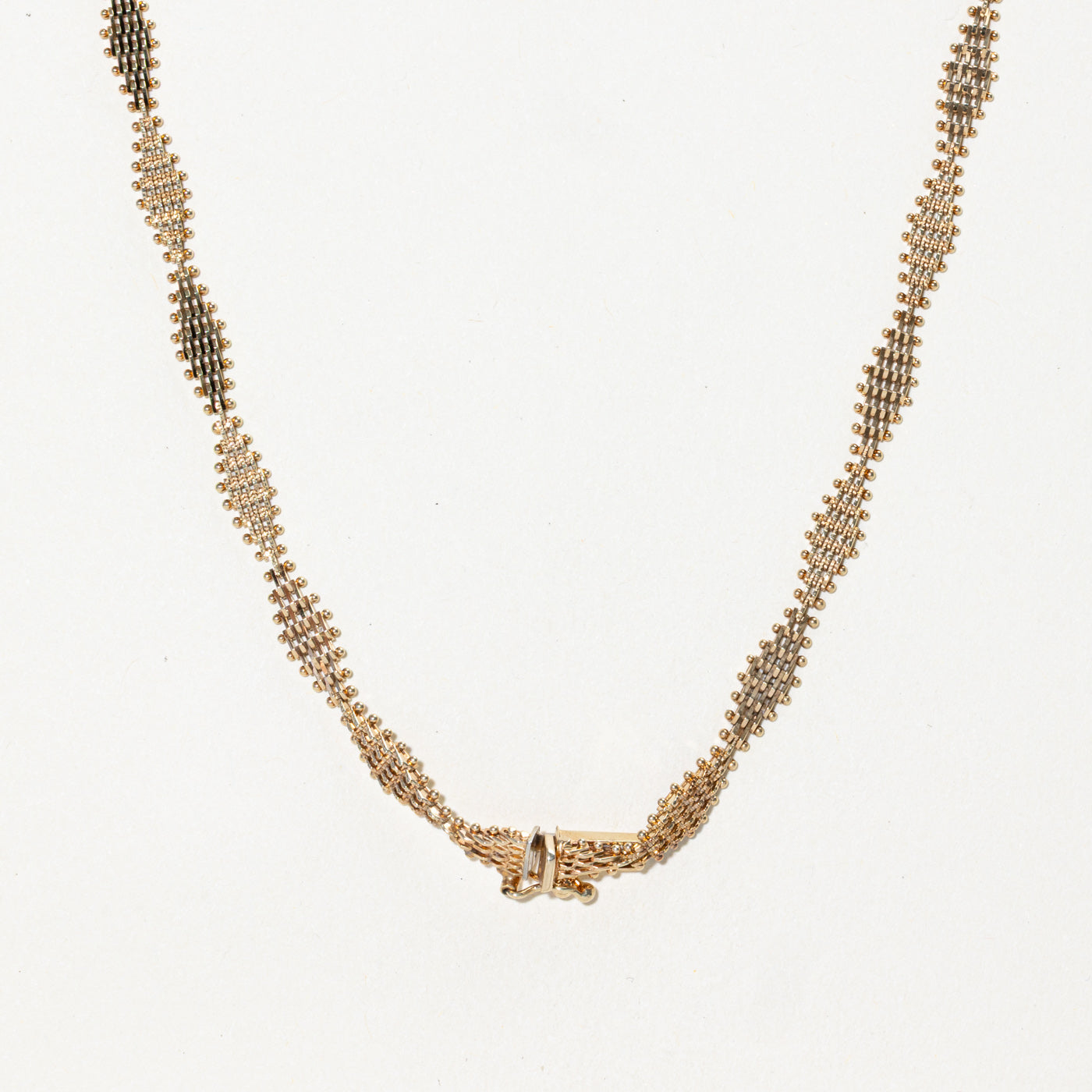 14k Yellow Gold Fancy Flat Chain | 18"