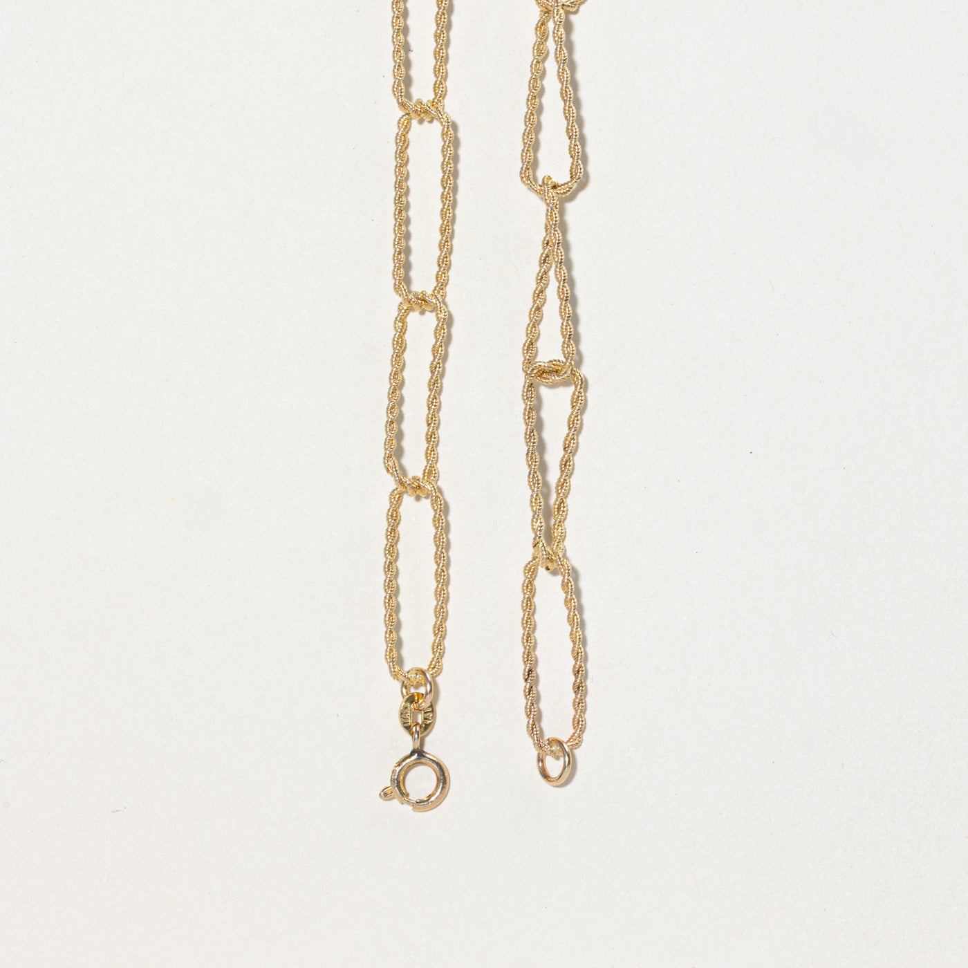 14k Yellow Gold Rope Textured Paperclip Chain | 24"