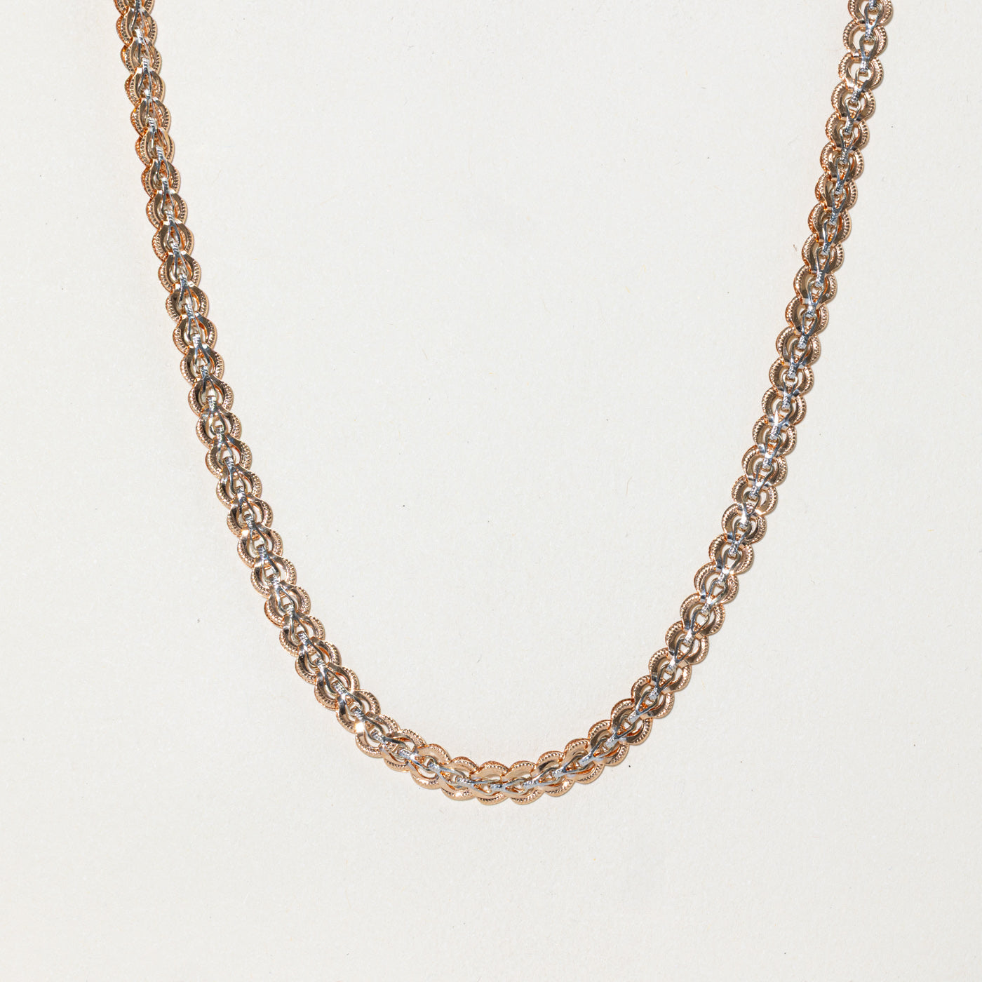 Ukrainian 14k Rose & White Gold Ornate Chain | 17.5"