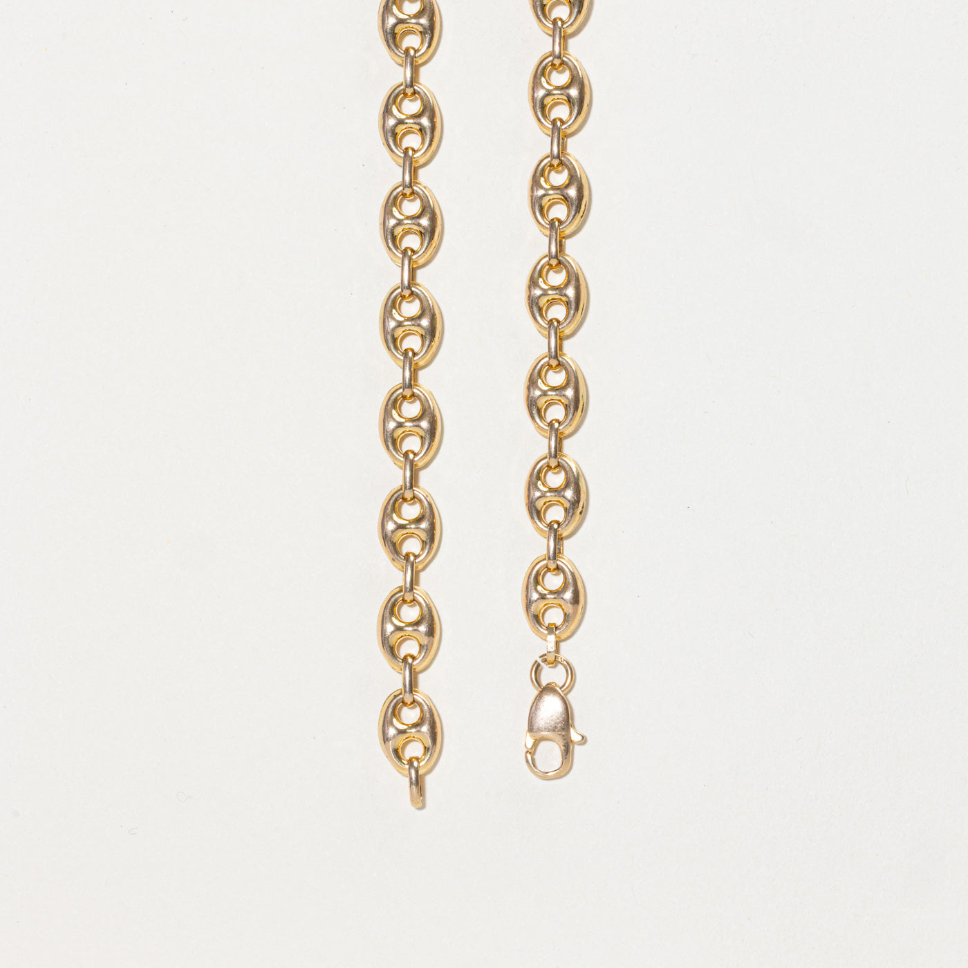 14k Yellow Gold Puffed Anchor Chain | 18"