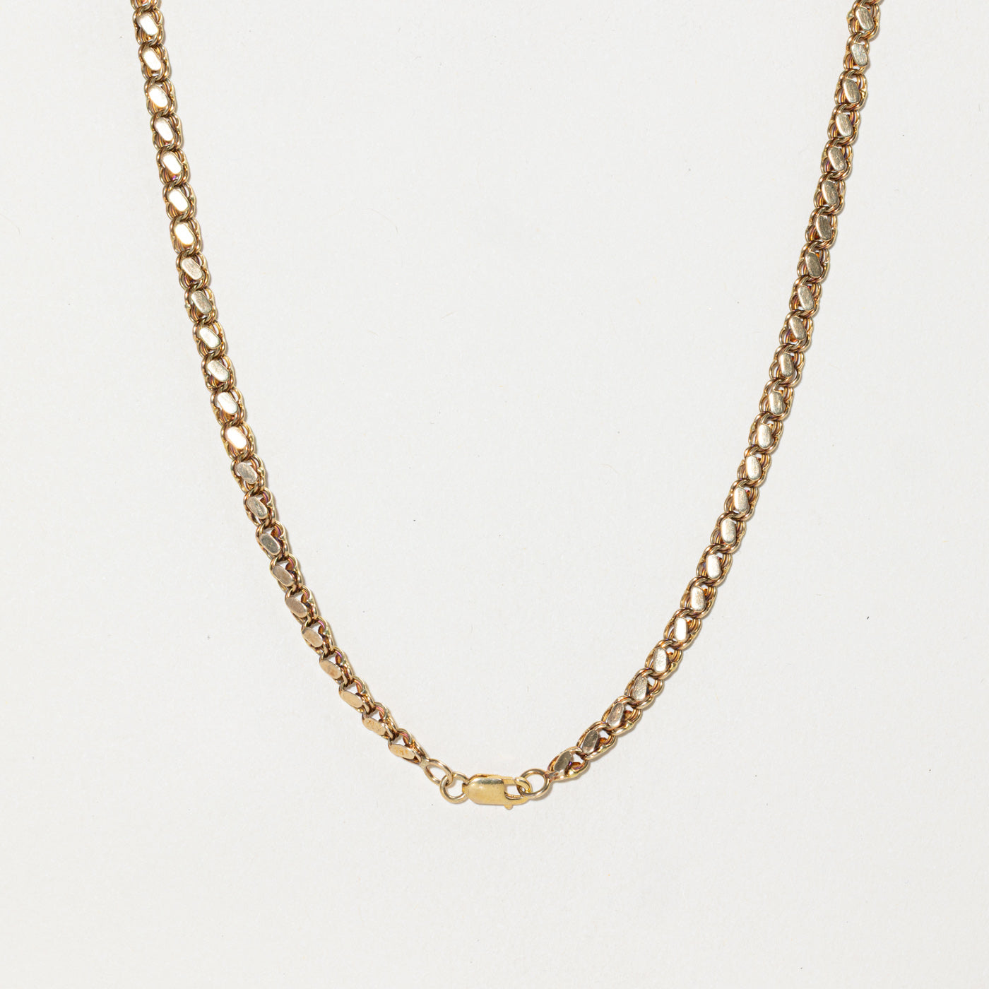 14k Yellow Gold Modified Flat Link Chain | 18"