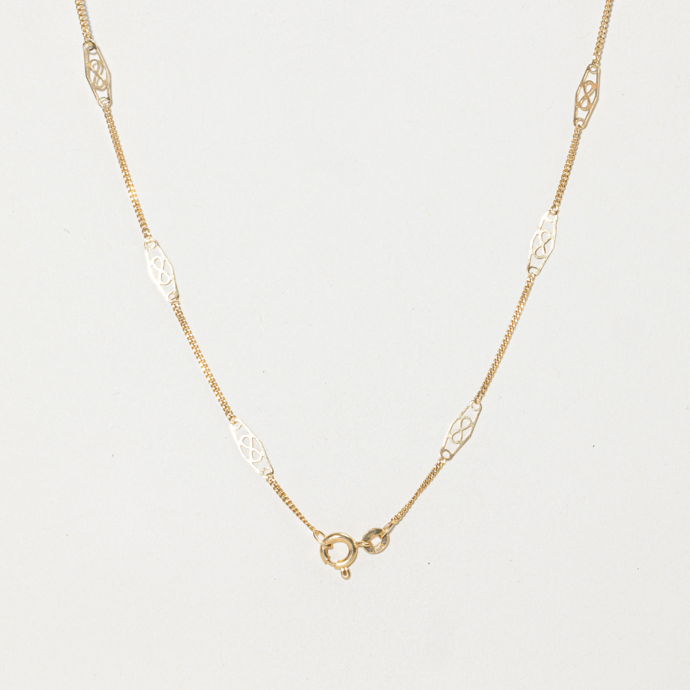 Retro Italian 18k Yellow Gold Filigree Chain | 17.5"
