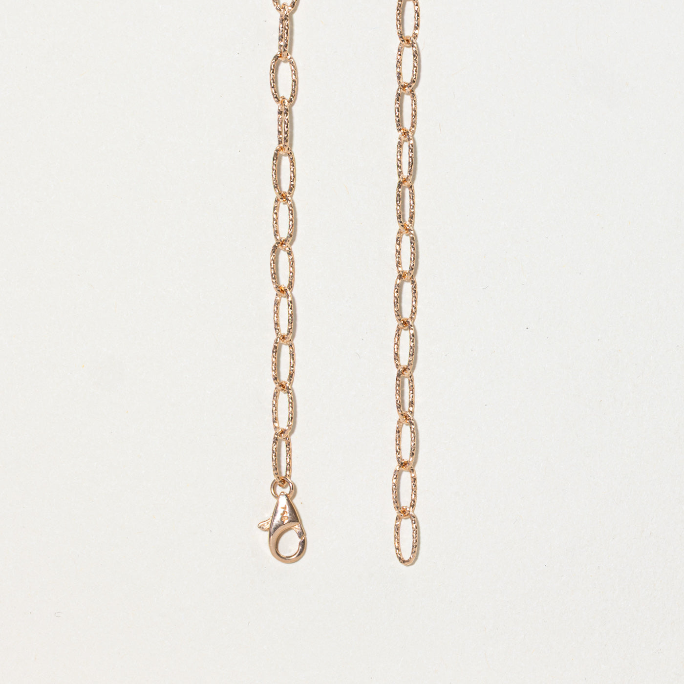 18k Rose Gold Textured Paperclip Chain | 16"