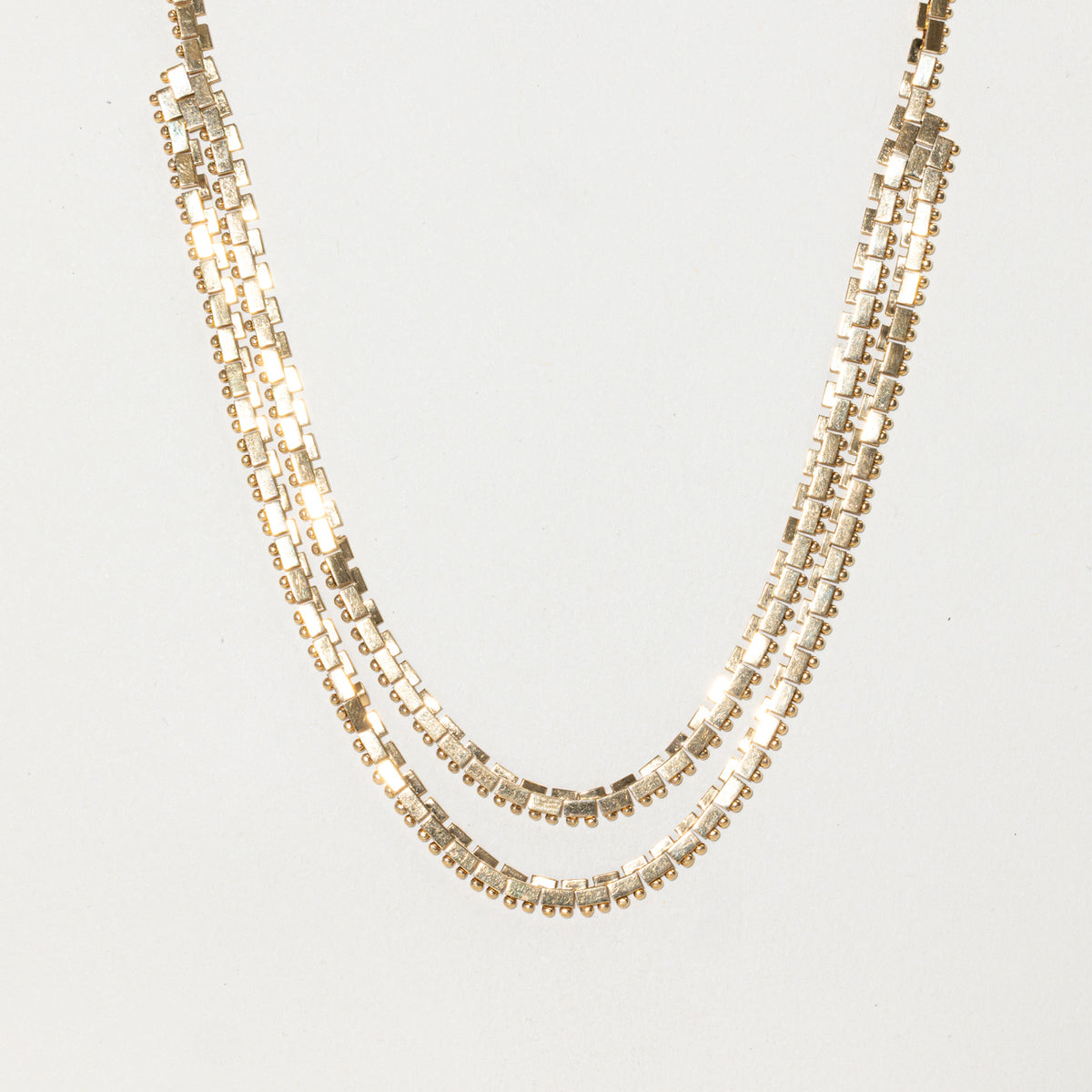 18k Yellow Gold Tiered Chain | 17