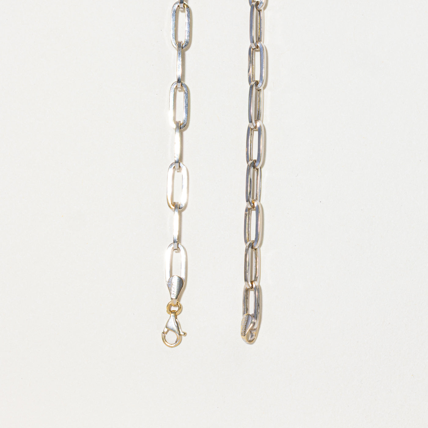 18k White Gold Paperclip Chain | 22"