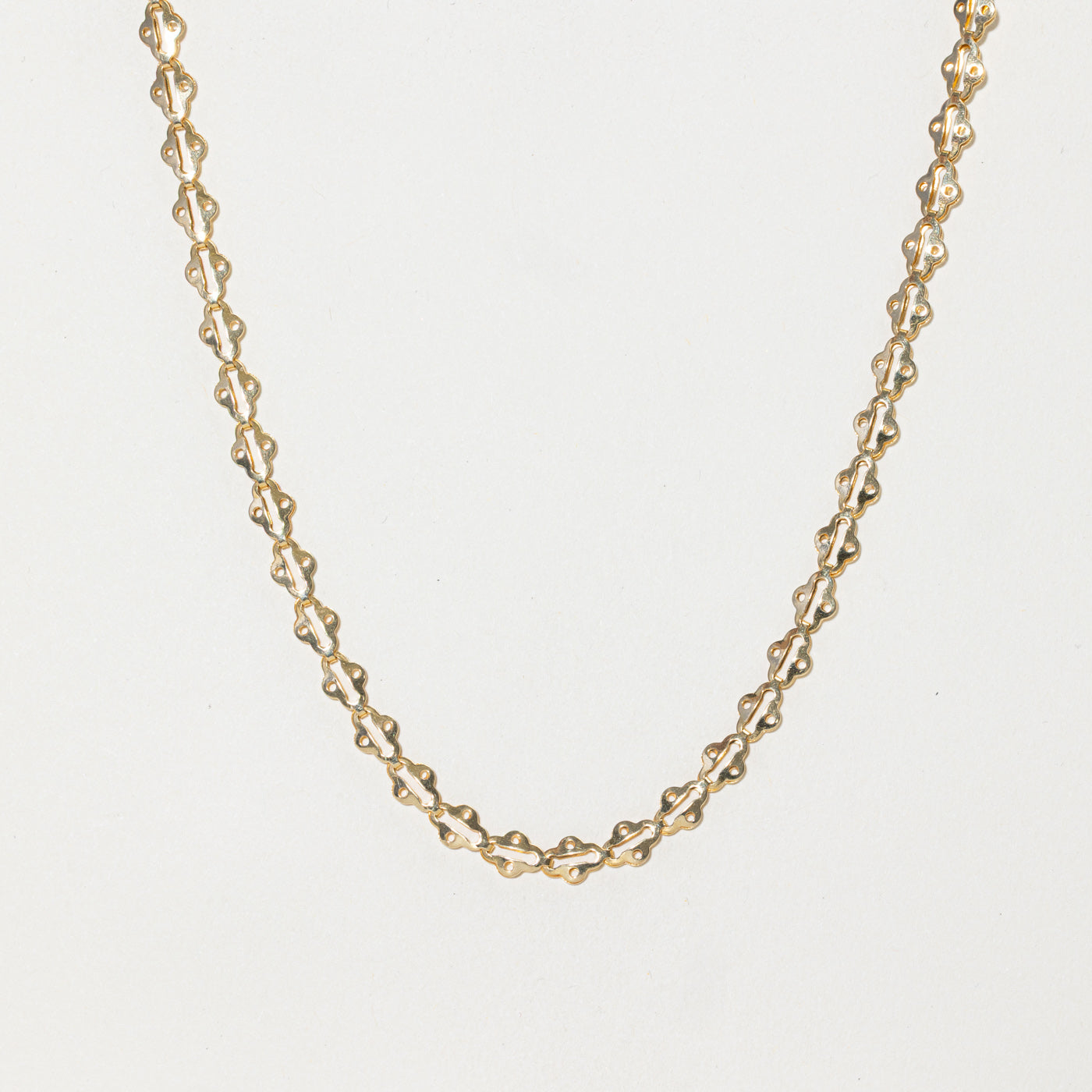 18k Yellow Gold Modified Flat Link Chain | 24"