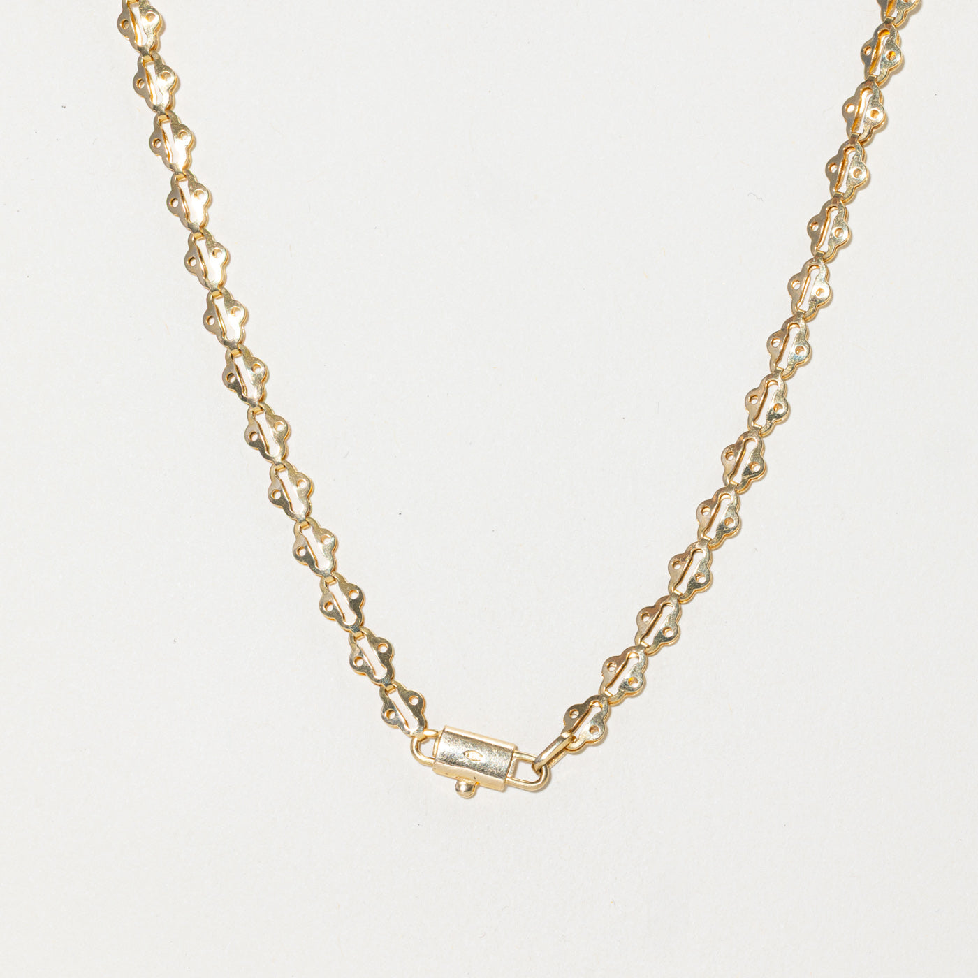 18k Yellow Gold Modified Flat Link Chain | 24"