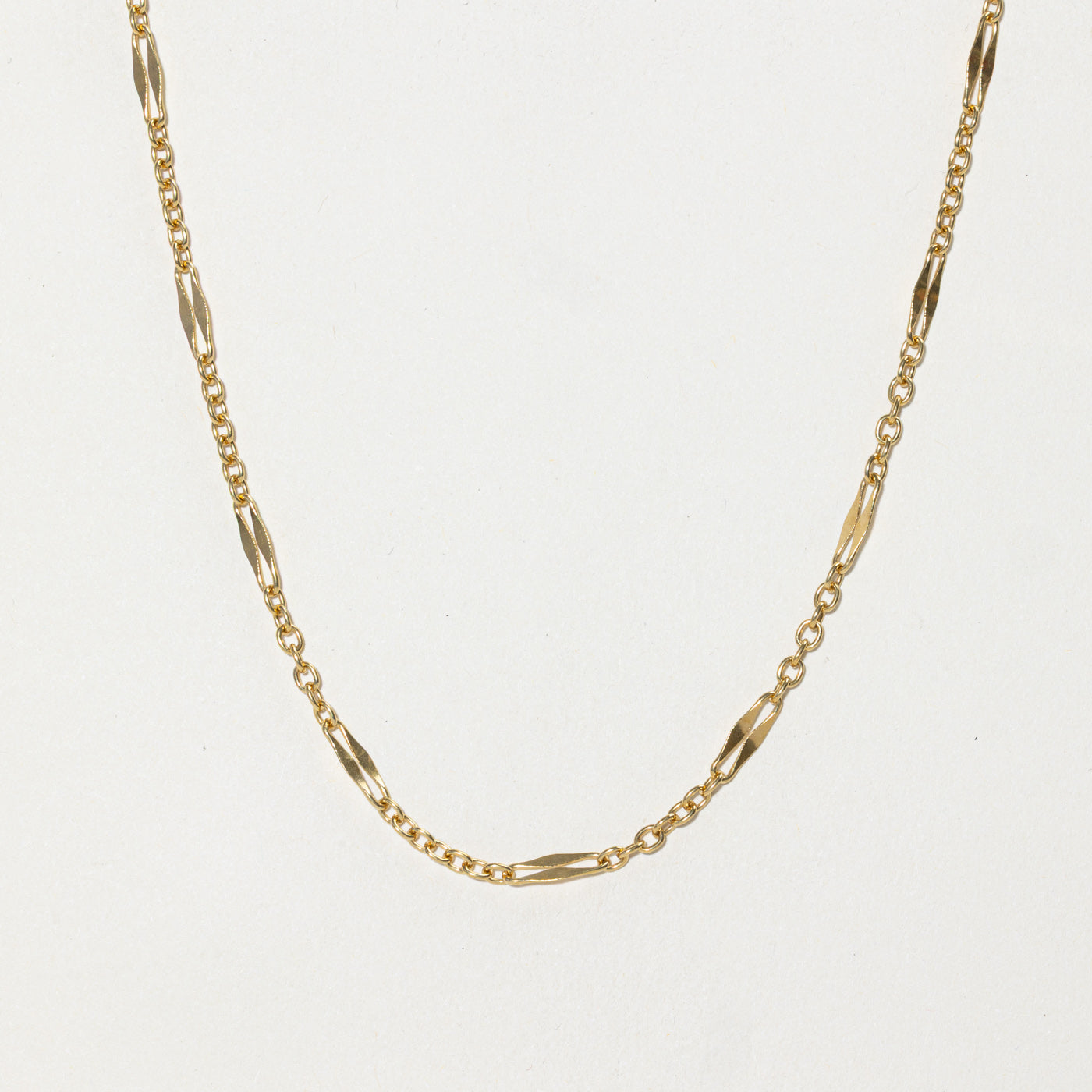 18k Yellow Gold Mixed Link Chain | 35"
