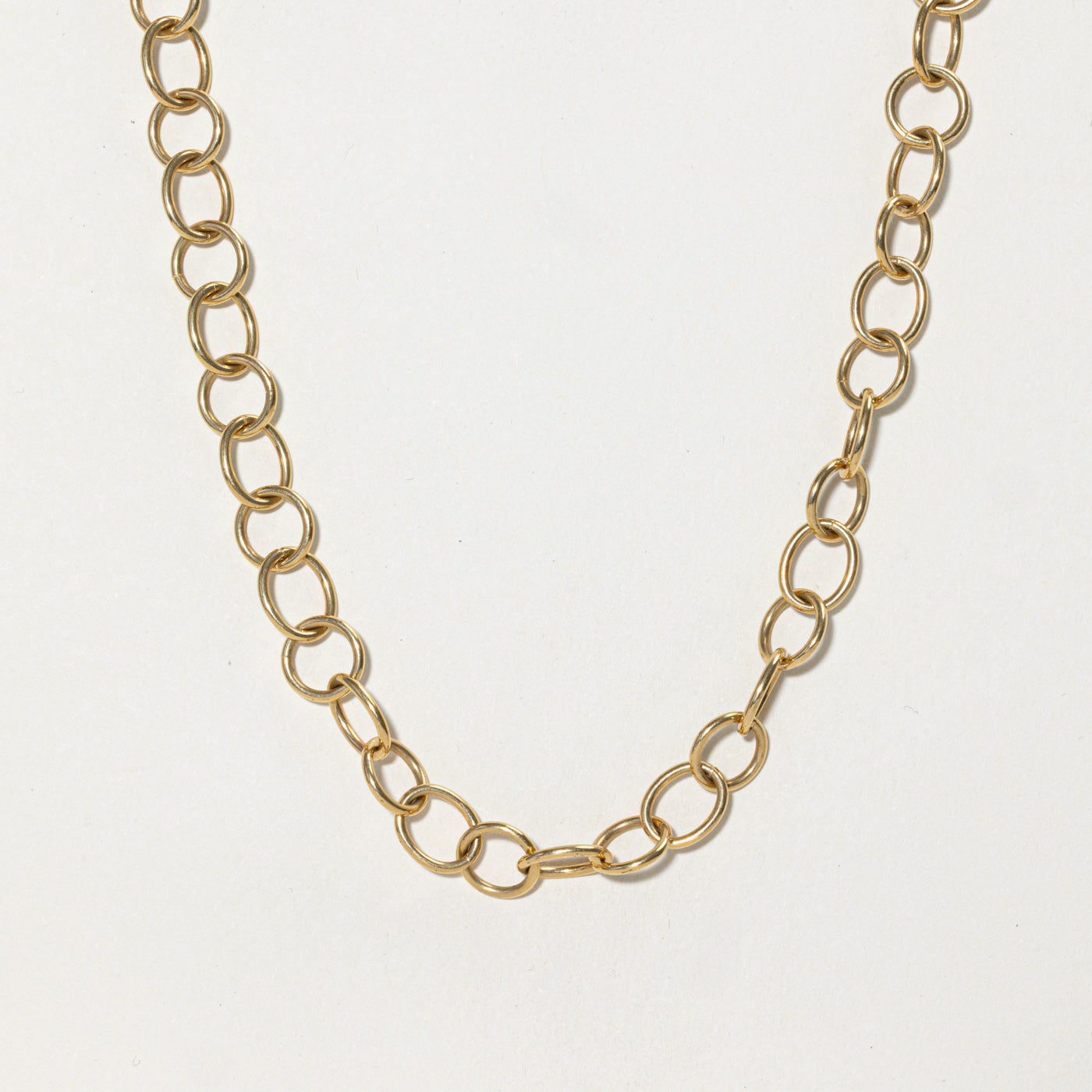18k Yellow Gold Cable Link Chain | 24"