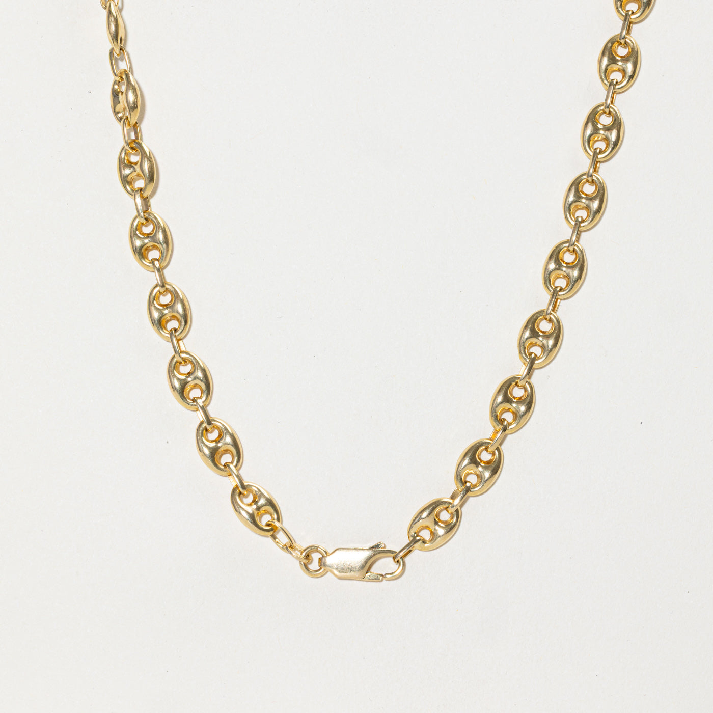 18k Yellow Gold Puffed Anchor Chain | 18"