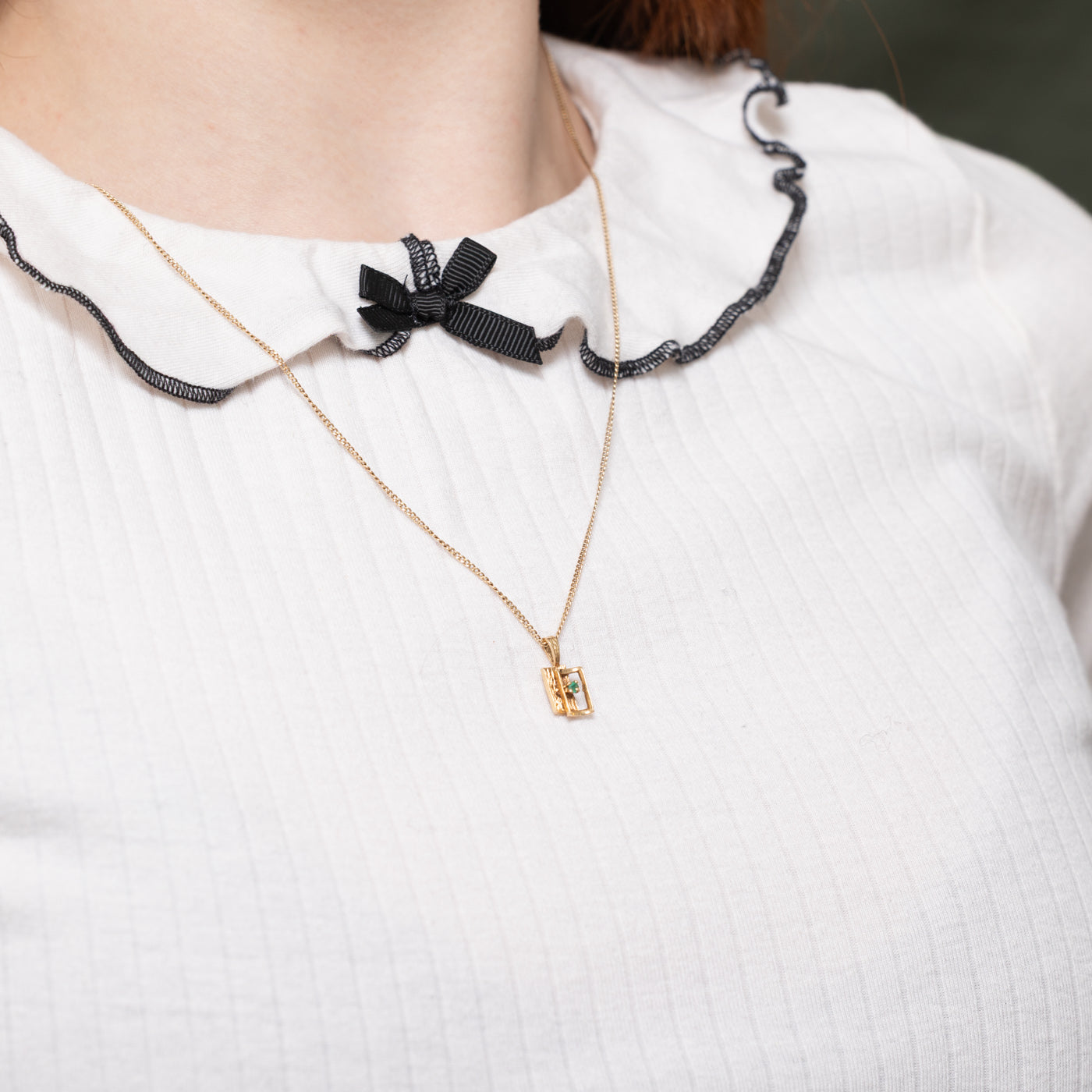 Emerald Openwork Textured Pendant | 0.02ct