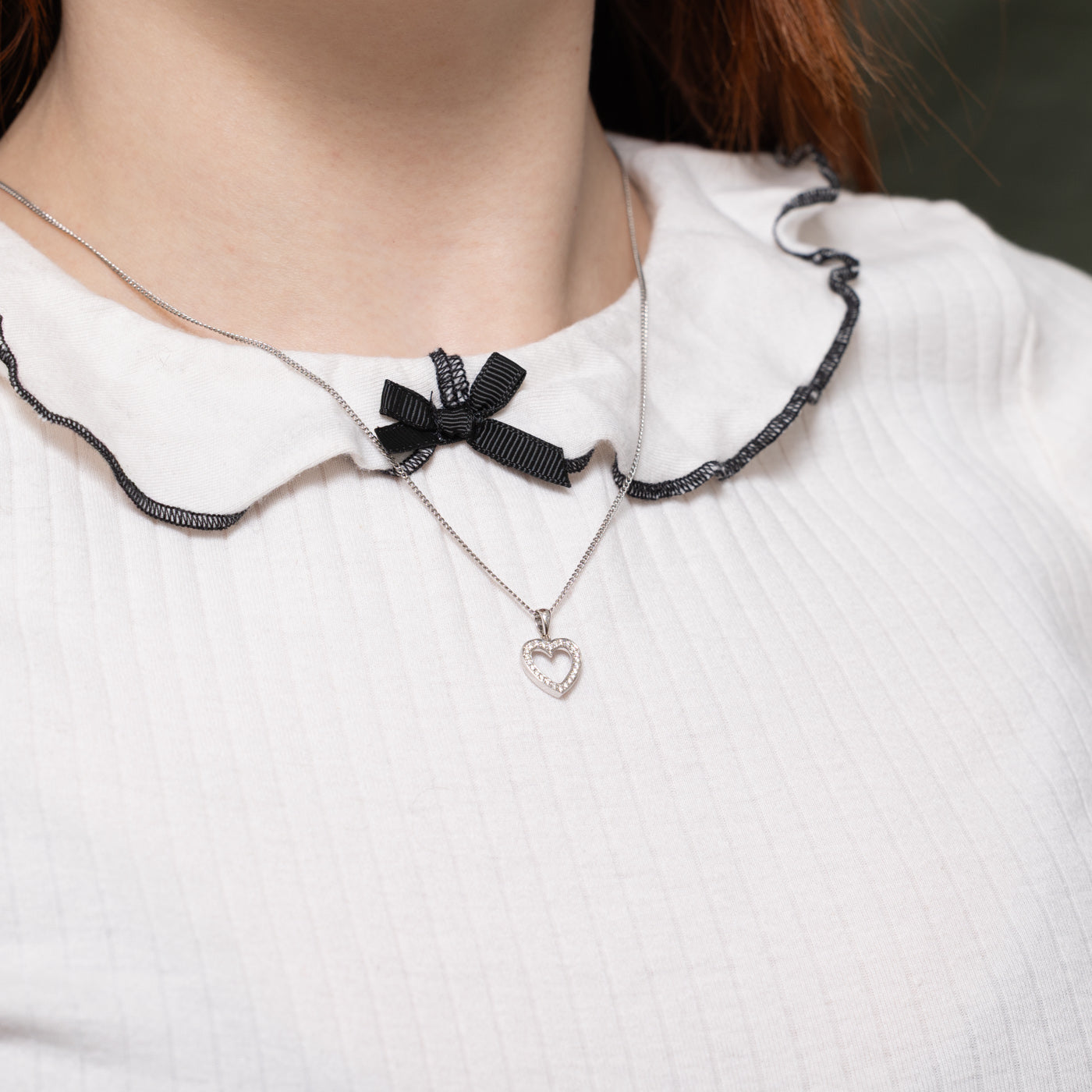 Diamond Open Heart Pendant | 0.05ctw