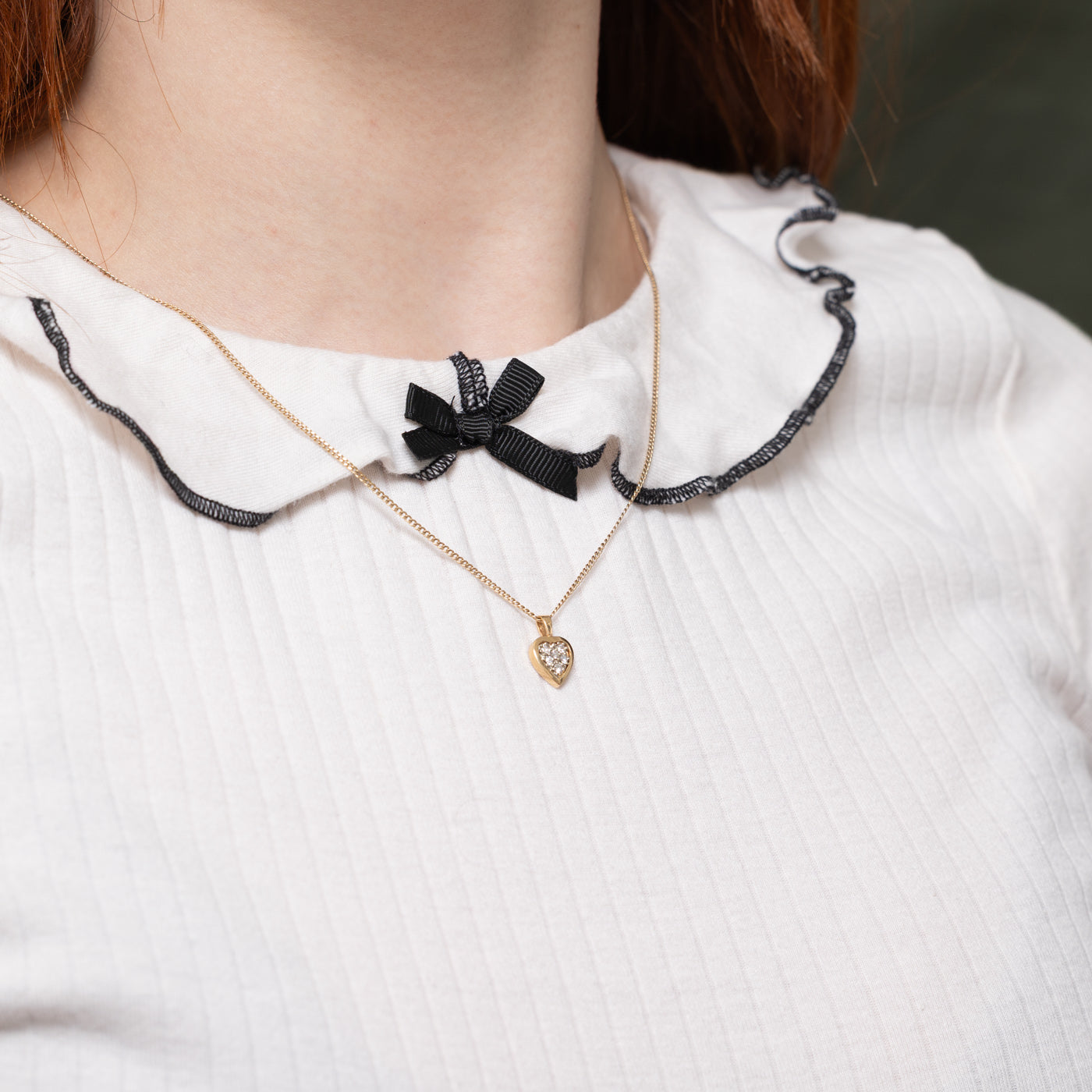 Diamond Cluster Heart Pendant | 0.06ctw