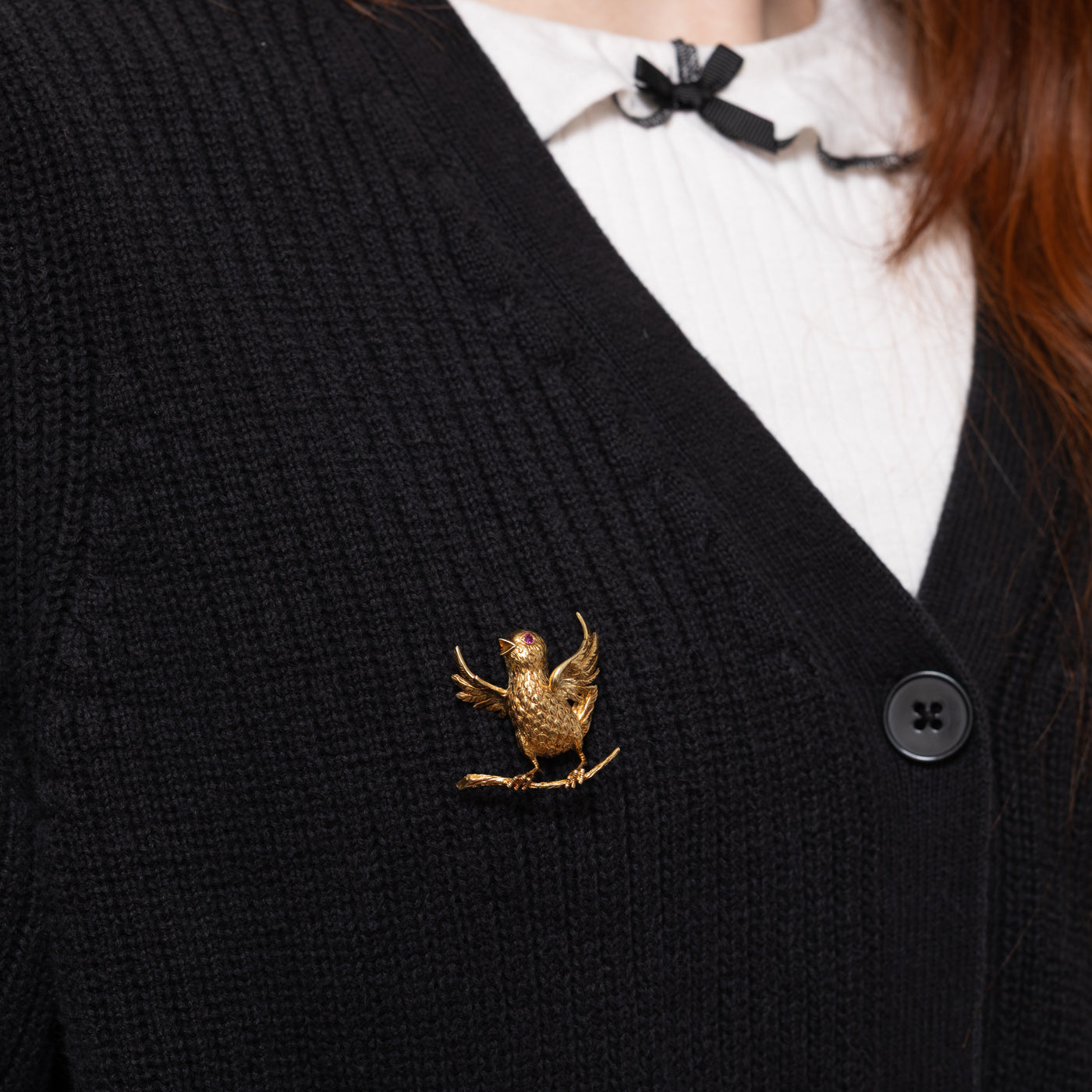Ruby Bird Brooch | 0.03ct