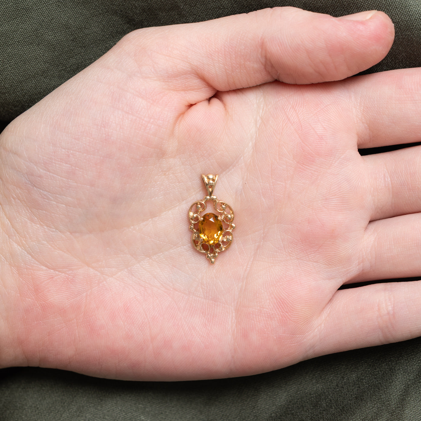 Citrine Scrollwork Pendant | 0.95ct