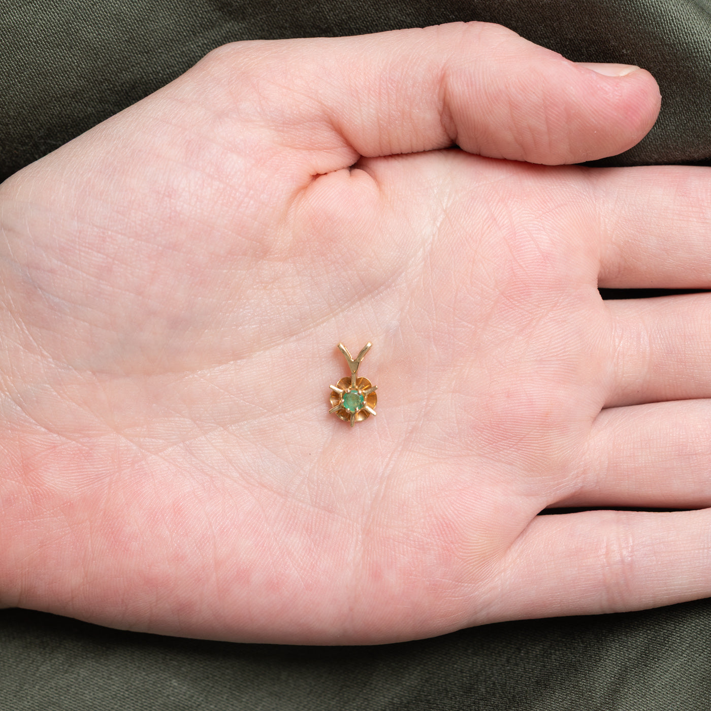 Solitaire Emerald Pendant | 0.05ct