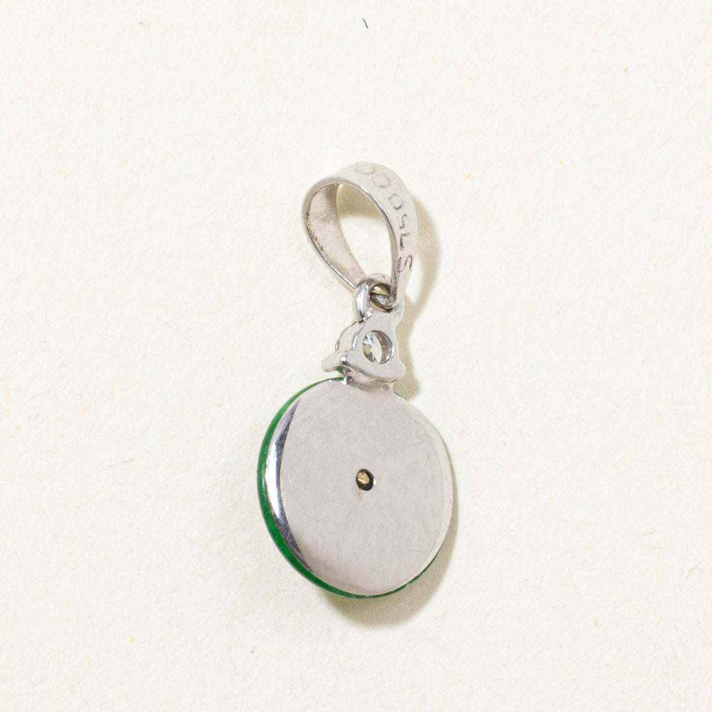 950 Platinum Jadeite & Diamond Pendant | 0.48ct, 0.05ct