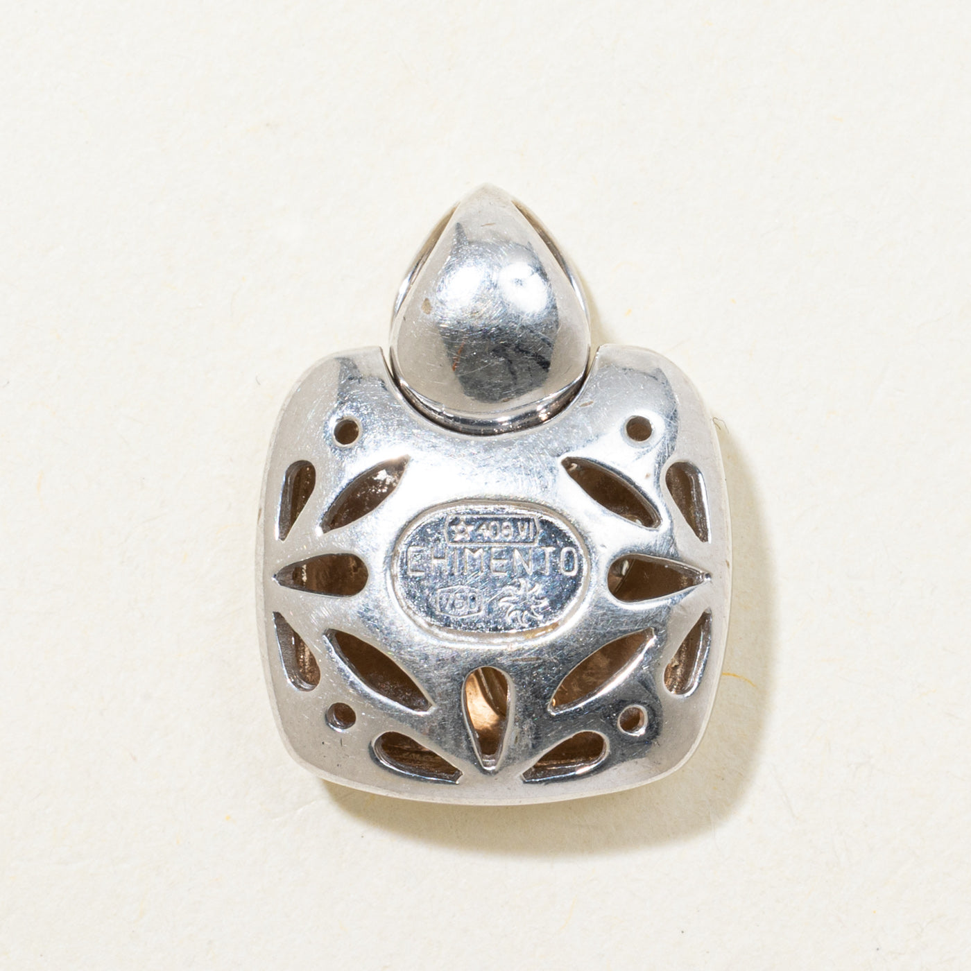 Pendentif tulipe « Chimento » italien en or 18 carats serti de diamants (0,14 ct au total) |