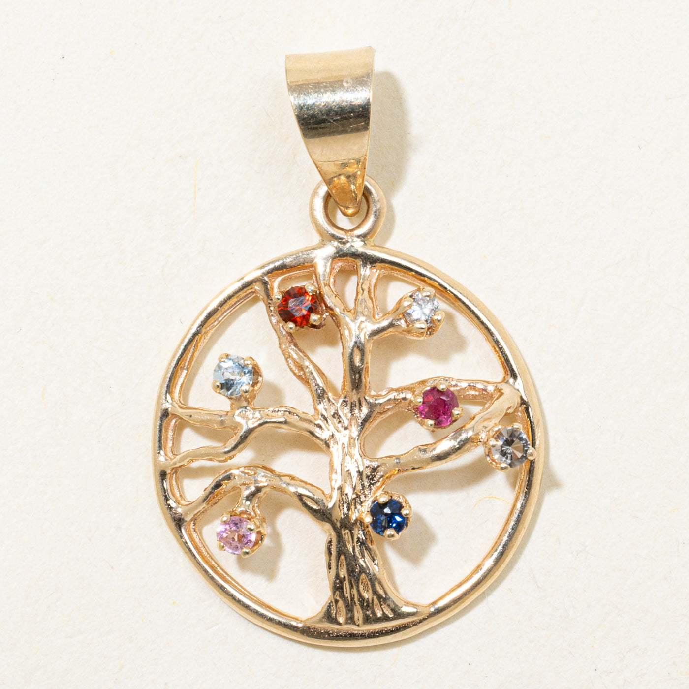 Multi Gemstone Tree of Life Pendant | 0.23ctw