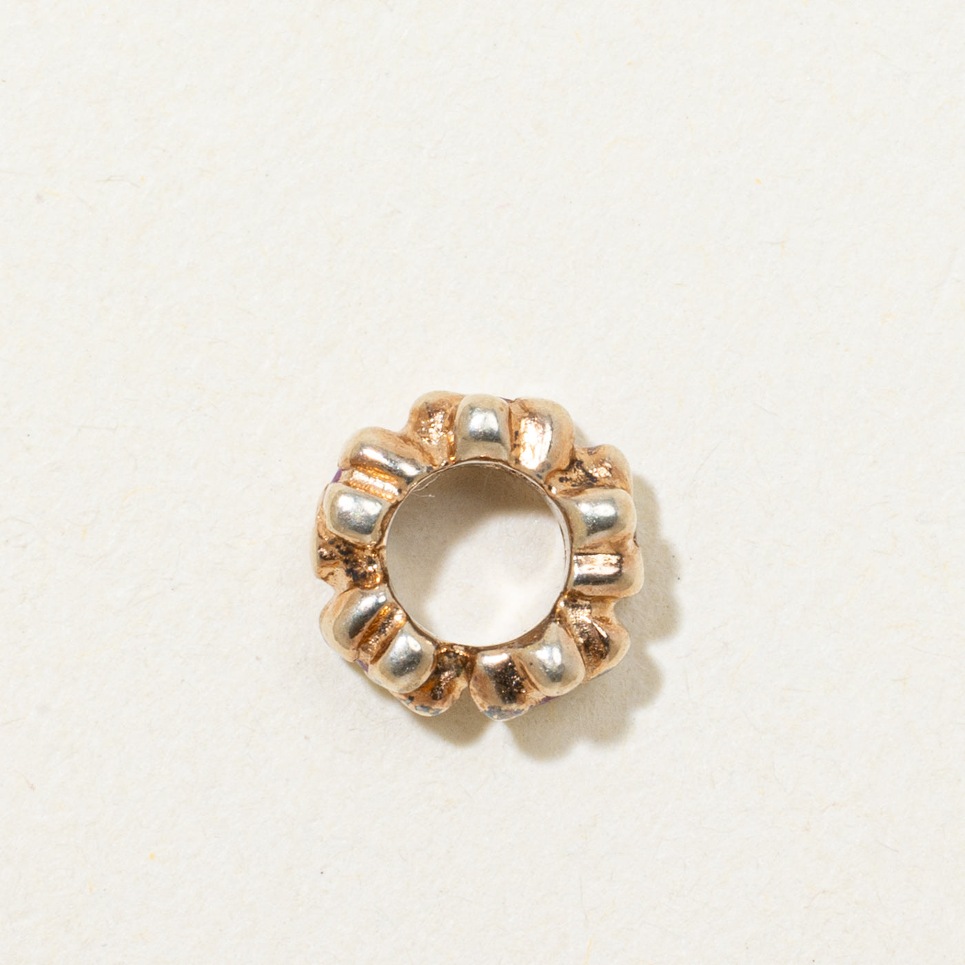 Synthetic Ruby Flower Bead Charm | 0.05ctw